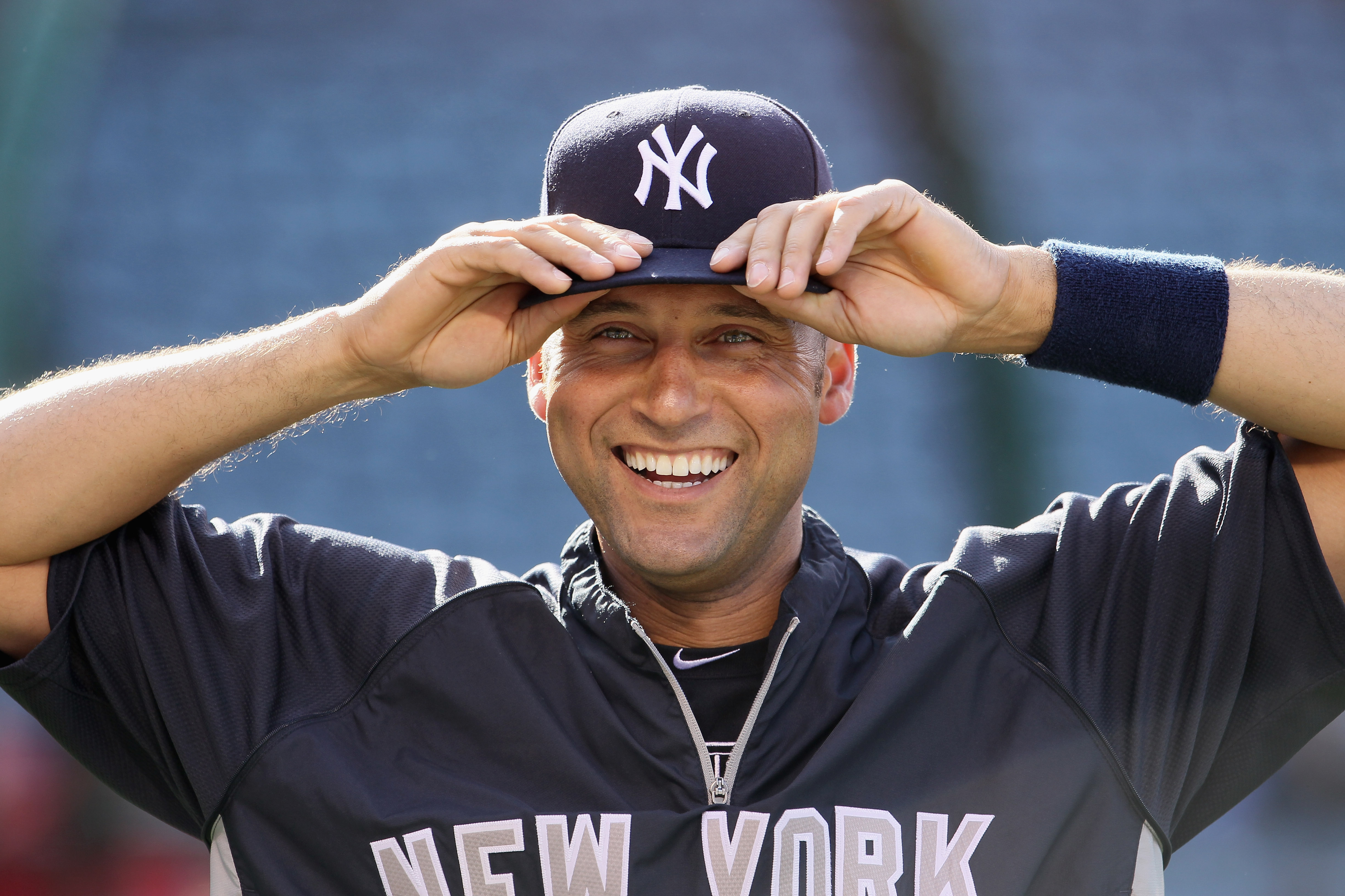 ANAHEIM, CA - JUNE 03:  Derek Jeter #2 of the New York Yankees looks on prior to the start of the game against the Los Angeles Angels of Anaheim at Angel Stadium of Anaheim on June 3, 2011 in Anaheim, California.  (Photo by Jeff Gross/Getty Images)