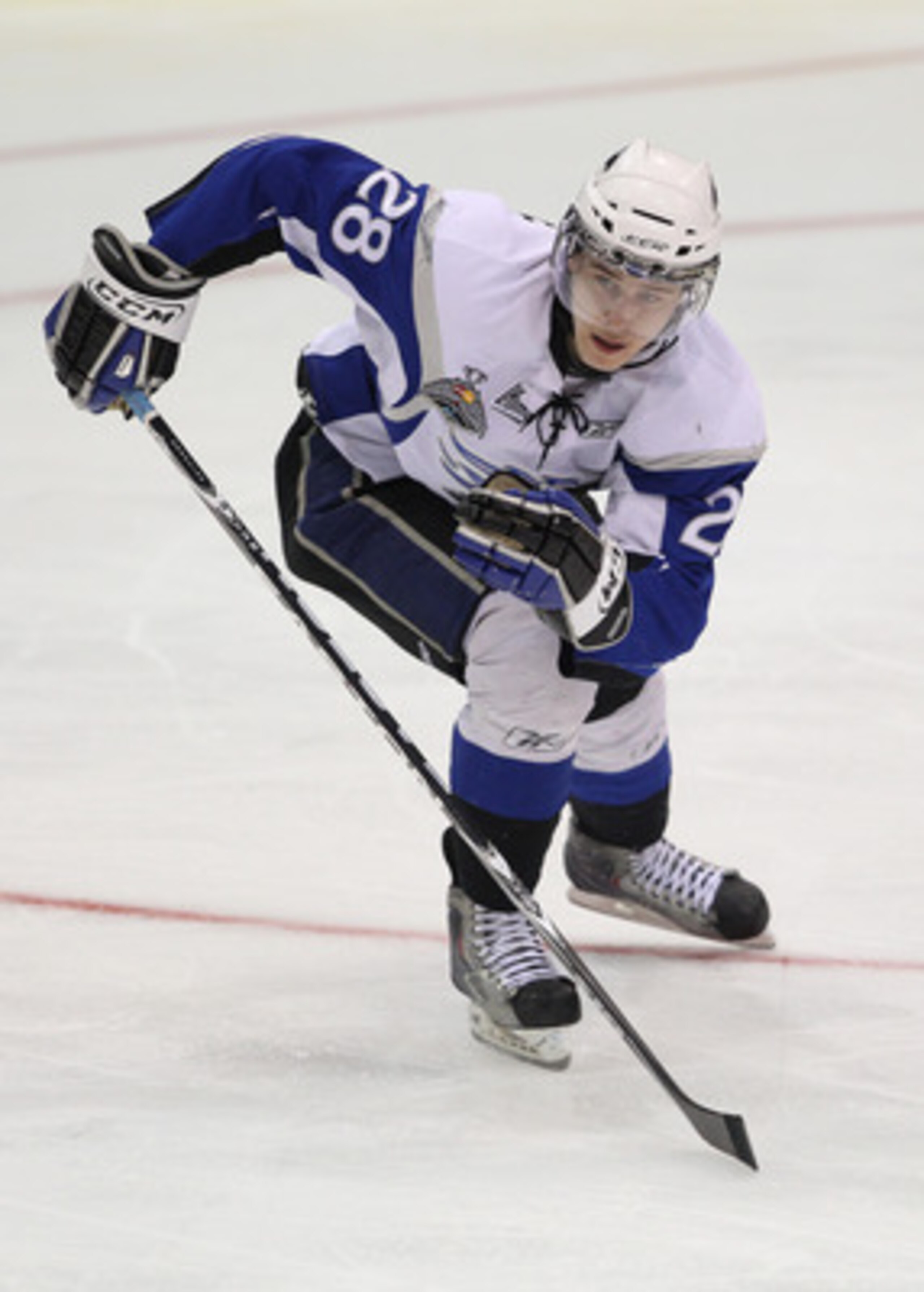 MISSISSAUGA, CANADA - MAY 20:  Nathan Beaulieu #28 of the Saint John Sea Dogs skates against the Mississauga St. Michael's Majors in the opening game of the 2011 Mastercard Memorial Cup at the Hershey Centre in Mississauga, Canada. The Sea Dogs defeated t