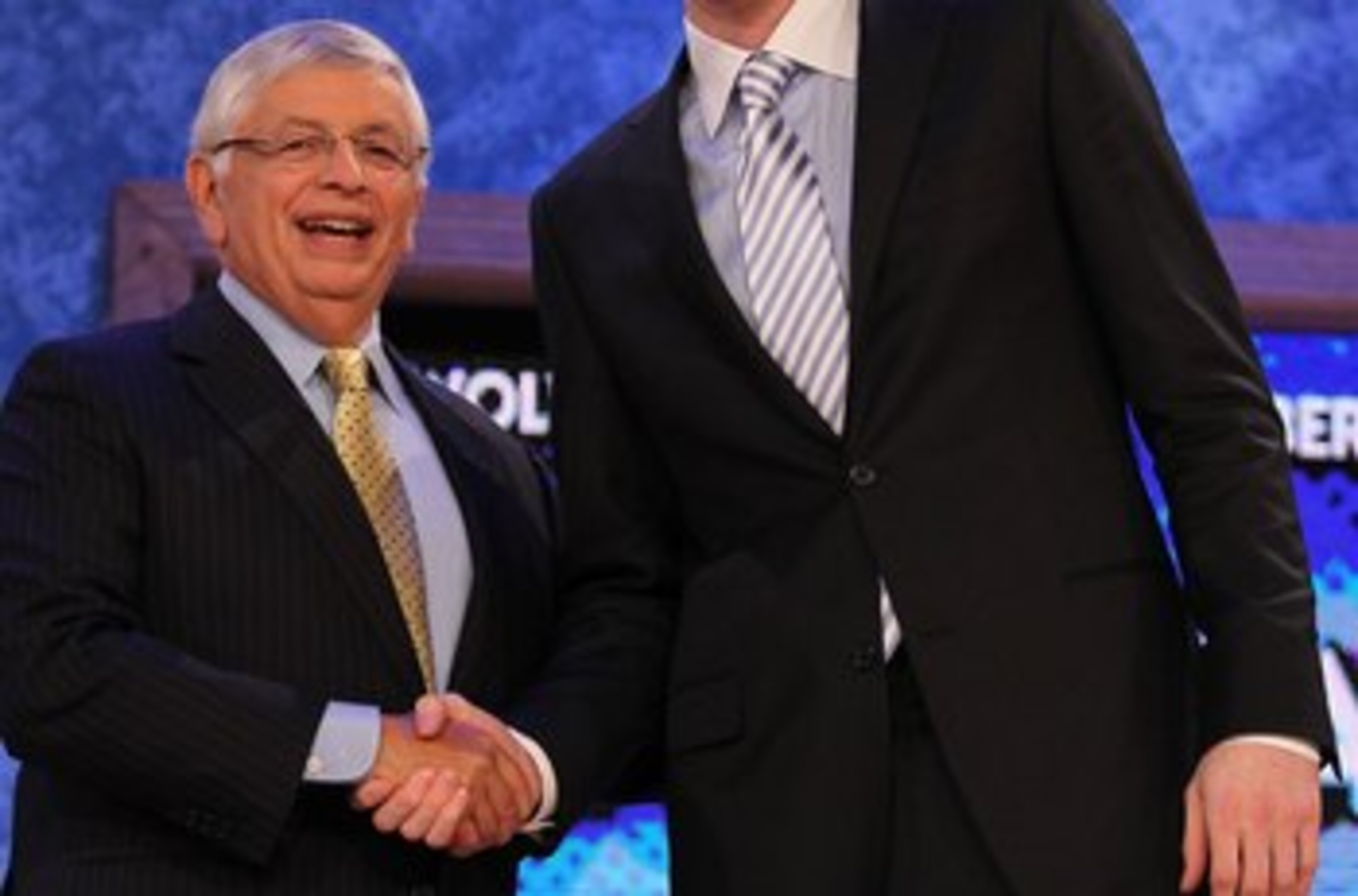 NEW YORK - JUNE 24:  Luke Babbitt stands with NBA Commisioner David Stern after being drafted sixteenth by The Minnesota Timberwolves  at Madison Square Garden on June 24, 2010 in New York, New York.  (Photo by Al Bello/Getty Images)