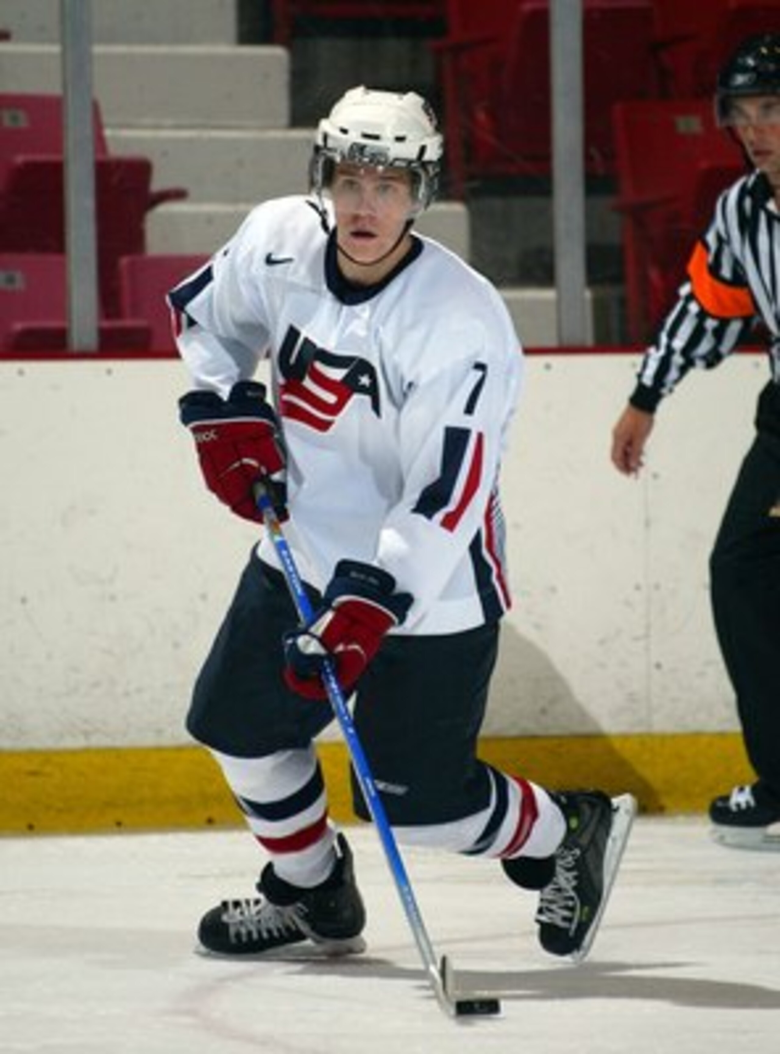 LAKE PLACID, NY - AUGUST 08: Jake Gardiner #7 of Team USA skates against Team Sweden at the USA Hockey National Junior Evaluation Camp on August 8, 2008 at the Olympic Center in Lake Placid, New York. (Photo by Bruce Bennett/Getty Images) LAKE PLACID, NY - AUGUST 08: Jake Gardiner #7 of Team USA skates against Team Sweden at the USA Hockey National Junior Evaluation Camp on August 8, 2008 at the Olympic Center in Lake Placid, New York. (Photo by Bruce Bennett/Getty Images)