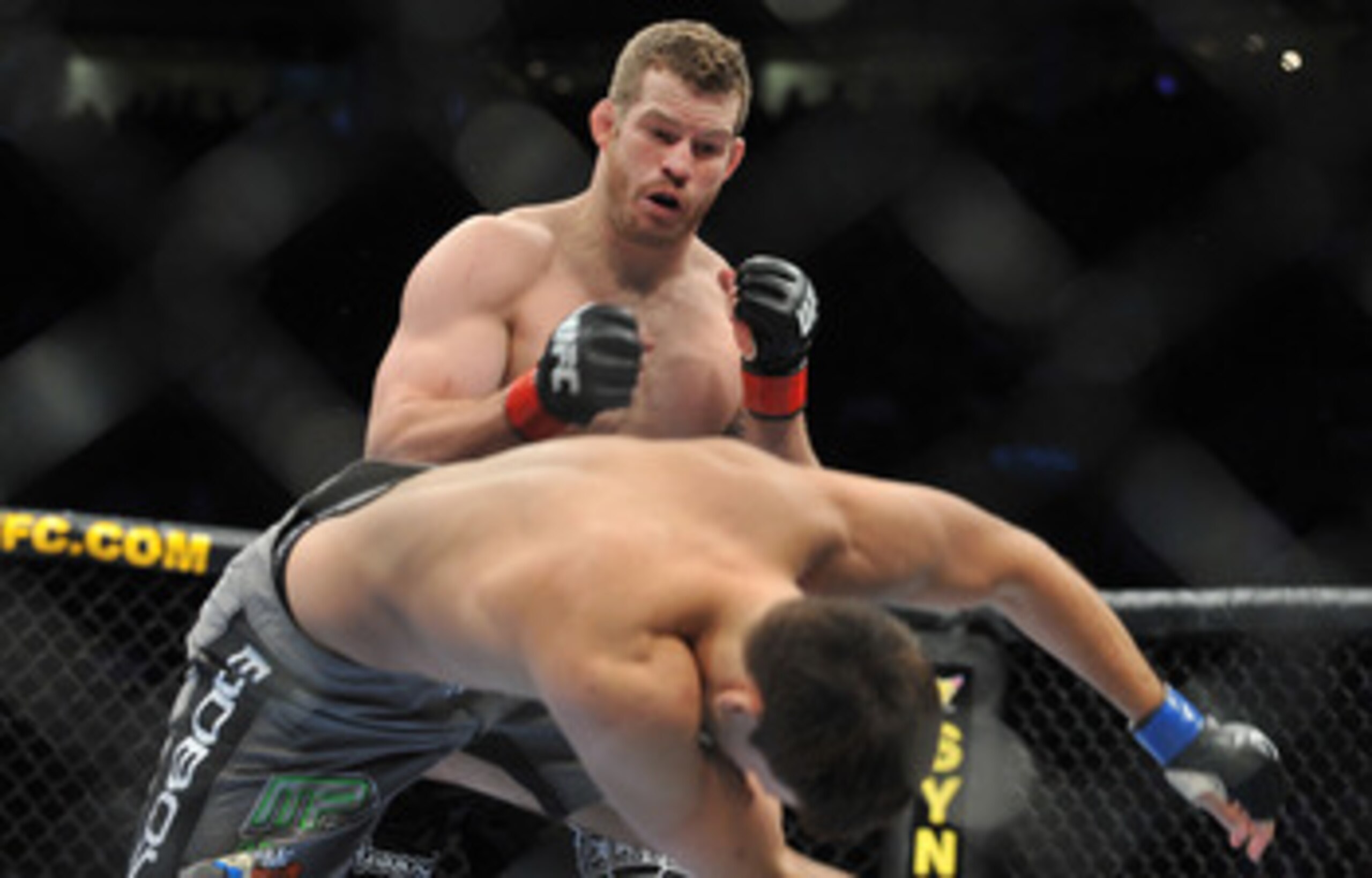 PORTLAND, OR - AUGUST 29: UFC fighter Nate Marquardt (L) knocks out UFC fighter Demian Maia (R) during their Middleweight bout at UFC 102: Couture vs. Nogueira at the Rose Garden Arena on August 29, 2009 in Portland, Oregon. (Photo by Jon Kopaloff/Gett PORTLAND, OR - AUGUST 29: UFC fighter Nate Marquardt (L) knocks out UFC fighter Demian Maia (R) during their Middleweight bout at UFC 102: Couture vs. Nogueira at the Rose Garden Arena on August 29, 2009 in Portland, Oregon. (Photo by Jon Kopaloff/Gett