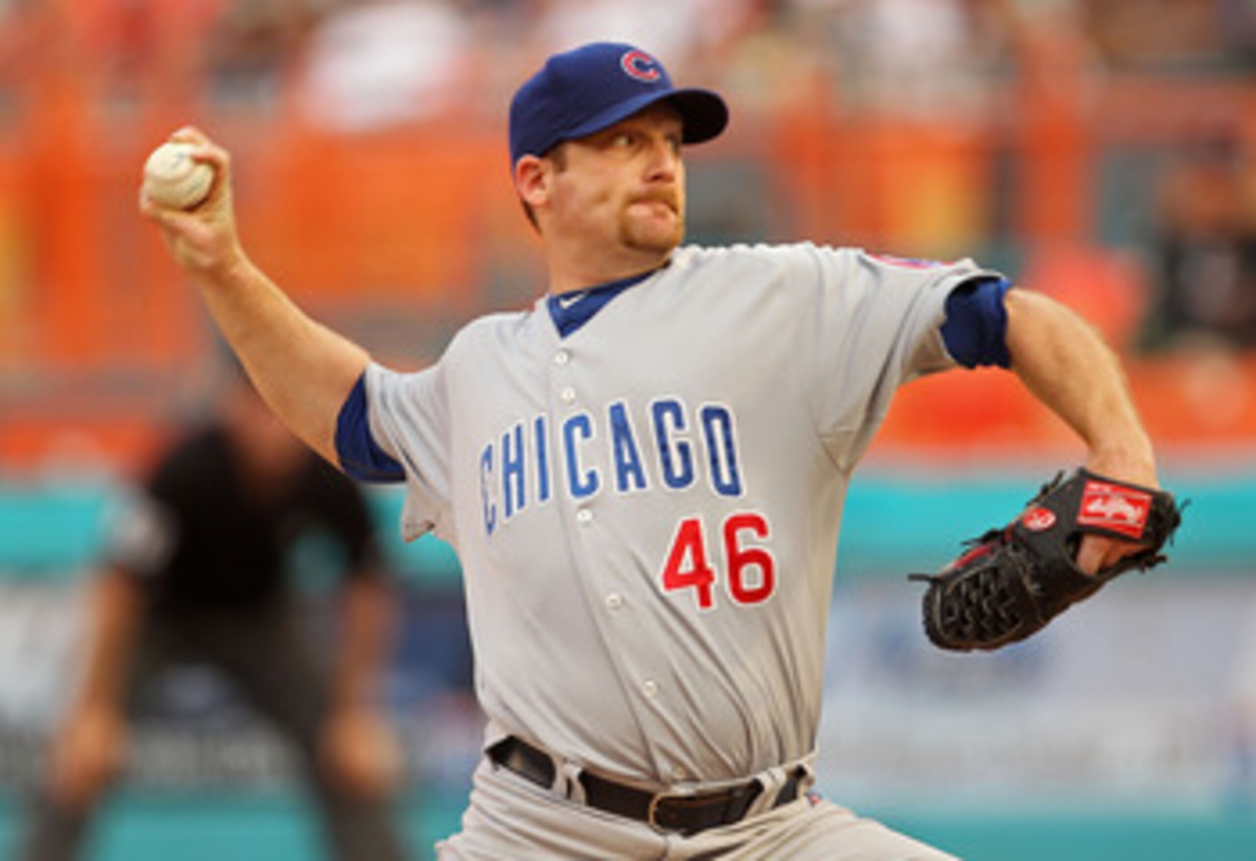 MIAMI GARDENS, FL - MAY 18:  Ryan Dempster #46 of the Chicago Cubs pitches against the Florida Marlins at Sun Life Stadium on May 18, 2011 in Miami Gardens, Florida.  (Photo by Mike Ehrmann/Getty Images)