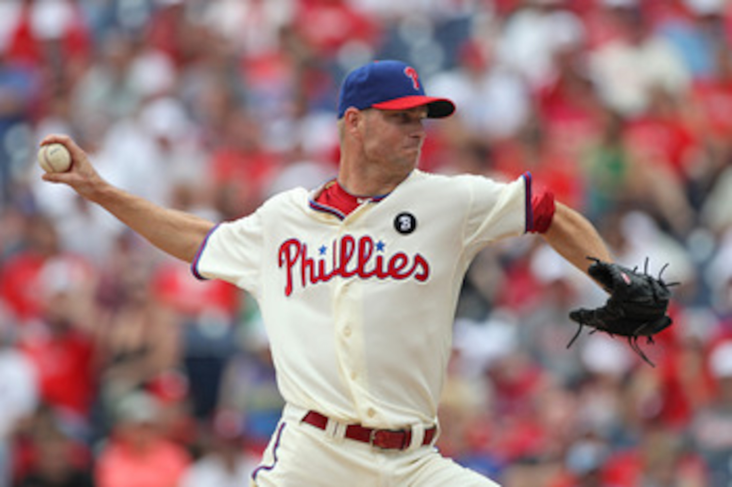 PHILADELPHIA - JUNE 12: Relief pitcher Ryan Madson #46 of the Philadelphia Phillies throws a pitch during a game against the Chicago Cubs at Citizens Bank Park on June 12, 2011 in Philadelphia, Pennsylvania. The Phillies won 4-3. (Photo by Hunter Martin/G