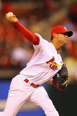 ST. LOUIS, MO - MAY 18: Reliever Eduardo Sanchez #52 of the St.Louis Cardinals pitches against the Houston Astros at Busch Stadium on May 18, 2011 in St. Louis, Missouri.  (Photo by Dilip Vishwanat/Getty Images)