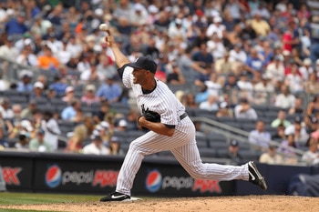 NEW YORK, NY - JUNE 16:  Mariano Rivera #42 of the New York Yankees in action against the Texas Rangers during their game on June 16, 2011 at Yankee Stadium in the Bronx borough of New York City.  (Photo by Al Bello/Getty Images)