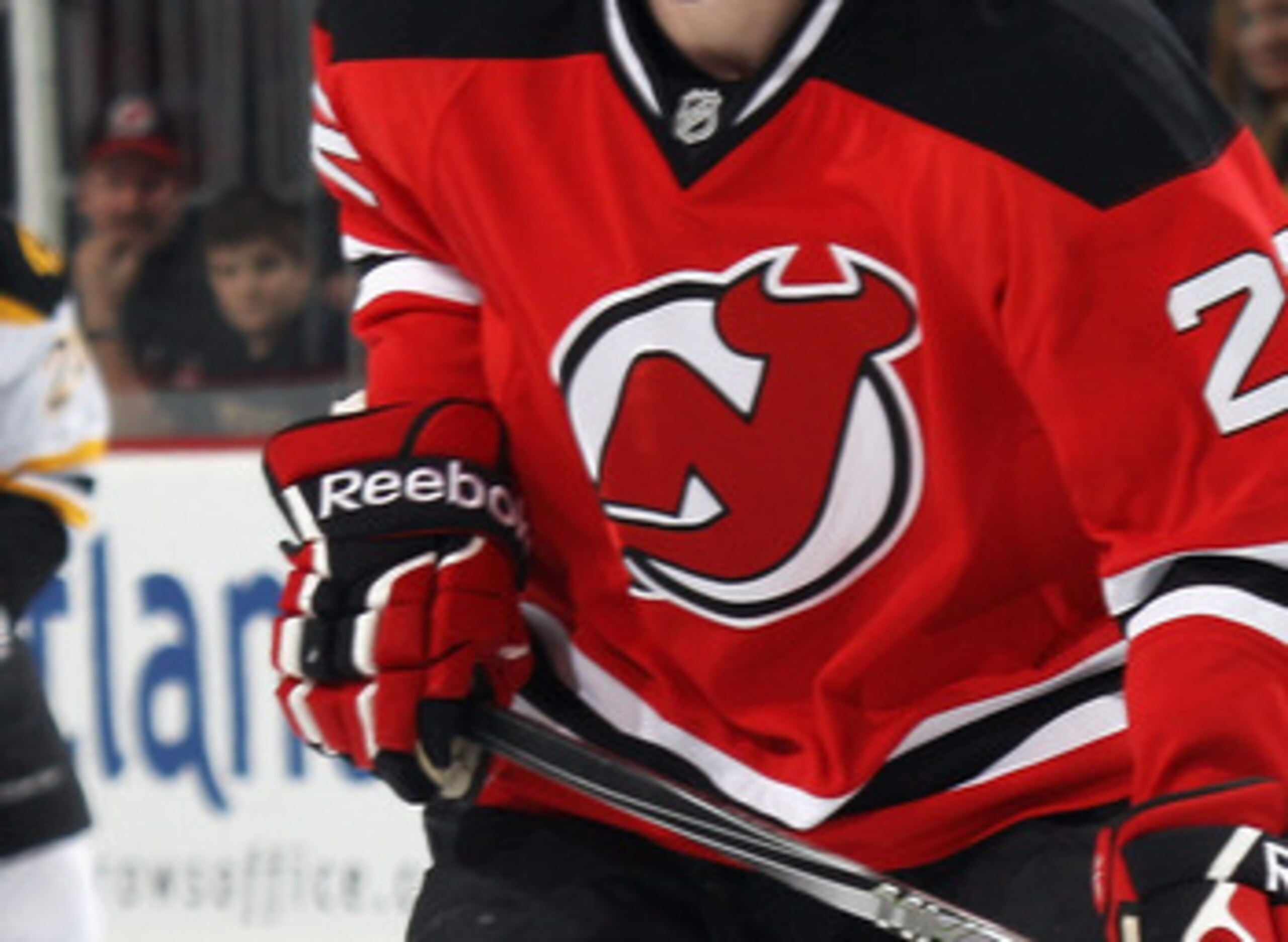 NEWARK, NJ - APRIL 10:  Alexander Urbom #22 of the New Jersey Devils skates against the Boston Bruins at the Prudential Center on April 10, 2011 in Newark, New Jersey.  (Photo by Bruce Bennett/Getty Images)
