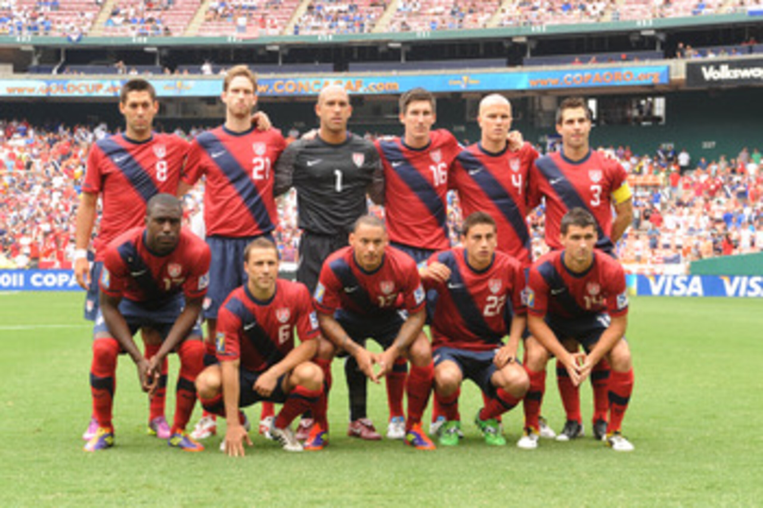 WASHINGTON, DC - JUNE 19:   The United States team poses for photo before the 2011 Gold Cup Quarterfinals match against Jamaica on June 19, 2011 at RFK Stadium in Washington, DC  (Photo by Mitchell Layton/Getty Images)