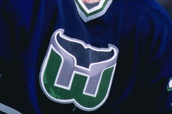 13 Feb 1997:  Defenseman Glen Featherstone of the Hartford Whalers looks on during a game against the New Jersey Devils at the Continental Airlines Arena in East Rutherford, New Jersey.  The Devils won the game, 4-0. Mandatory Credit: Al Bello  /Allsport