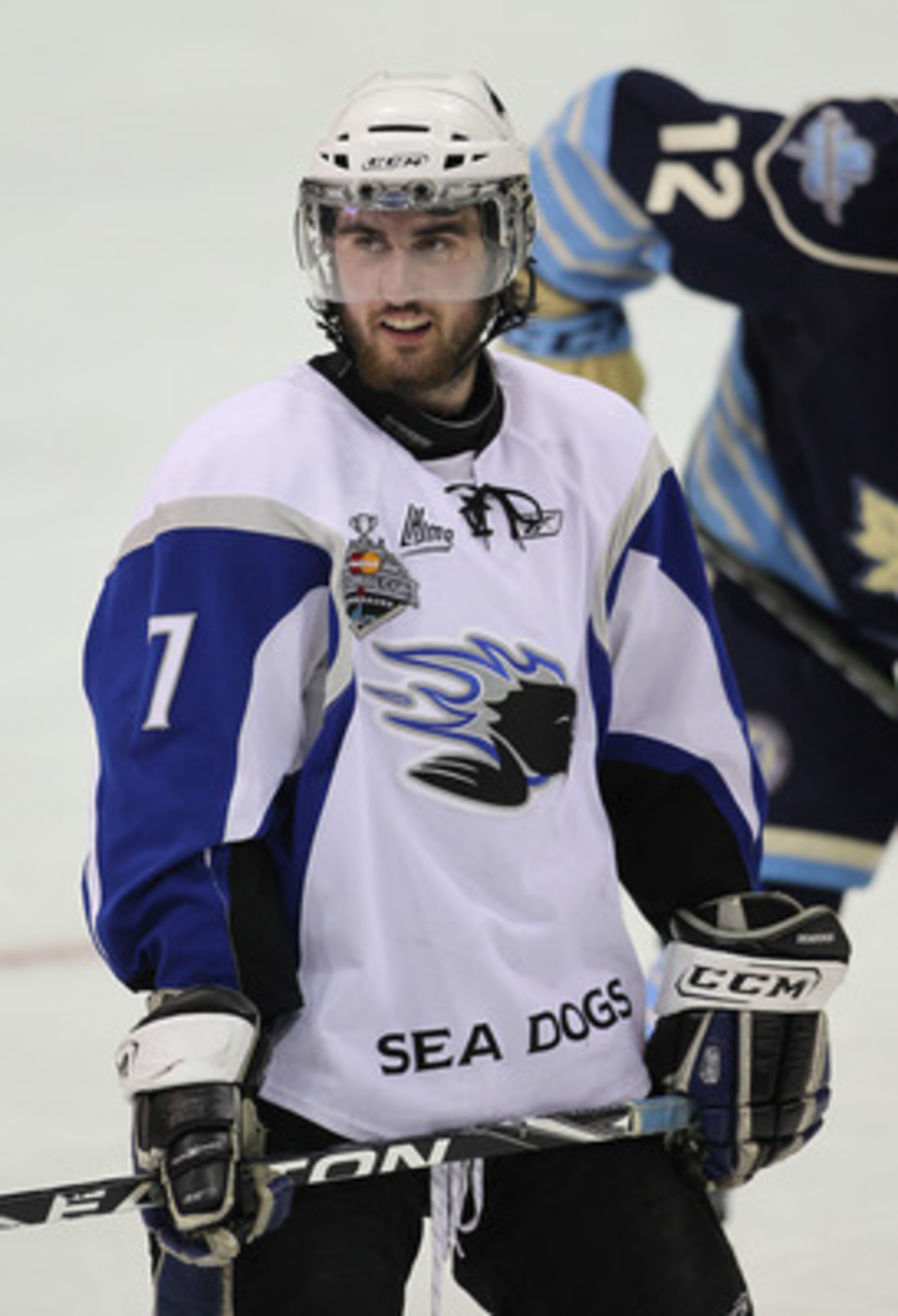 MISSISSAUGA, CANADA - MAY 20:  Zack Phillips #7 of the Saint John Sea Dogs waits for play to resume against the Mississauga St. Michael's Majors in the opening game of the 2011 Mastercard Memorial Cup at the Hershey Centre in Mississauga, Canada. The Sea