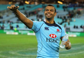 SYDNEY, AUSTRALIA - JUNE 18:  Kurtley Beale of the Waratahs waves to the crowd after winning the round 18 Super Rugby match between the Waratahs and the Brumbies at ANZ Stadium on June 18, 2011 in Sydney, Australia.  (Photo by Cameron Spencer/Getty Images
