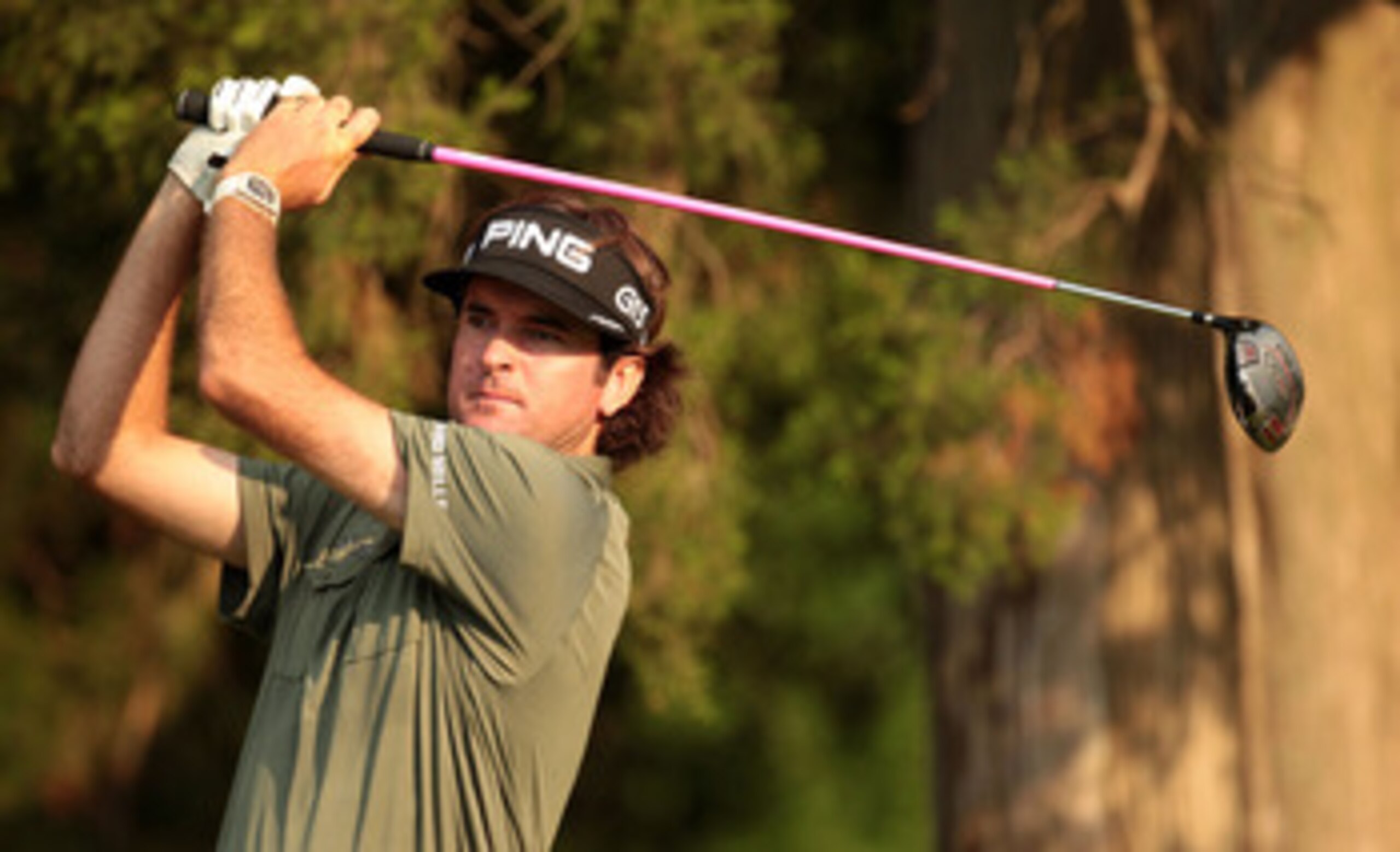 BETHESDA, MD - JUNE 17:  Bubba Watson hits a tee shot on the 17th hole during the second round of the 111th U.S. Open at Congressional Country Club on June 17, 2011 in Bethesda, Maryland.  (Photo by Ross Kinnaird/Getty Images)