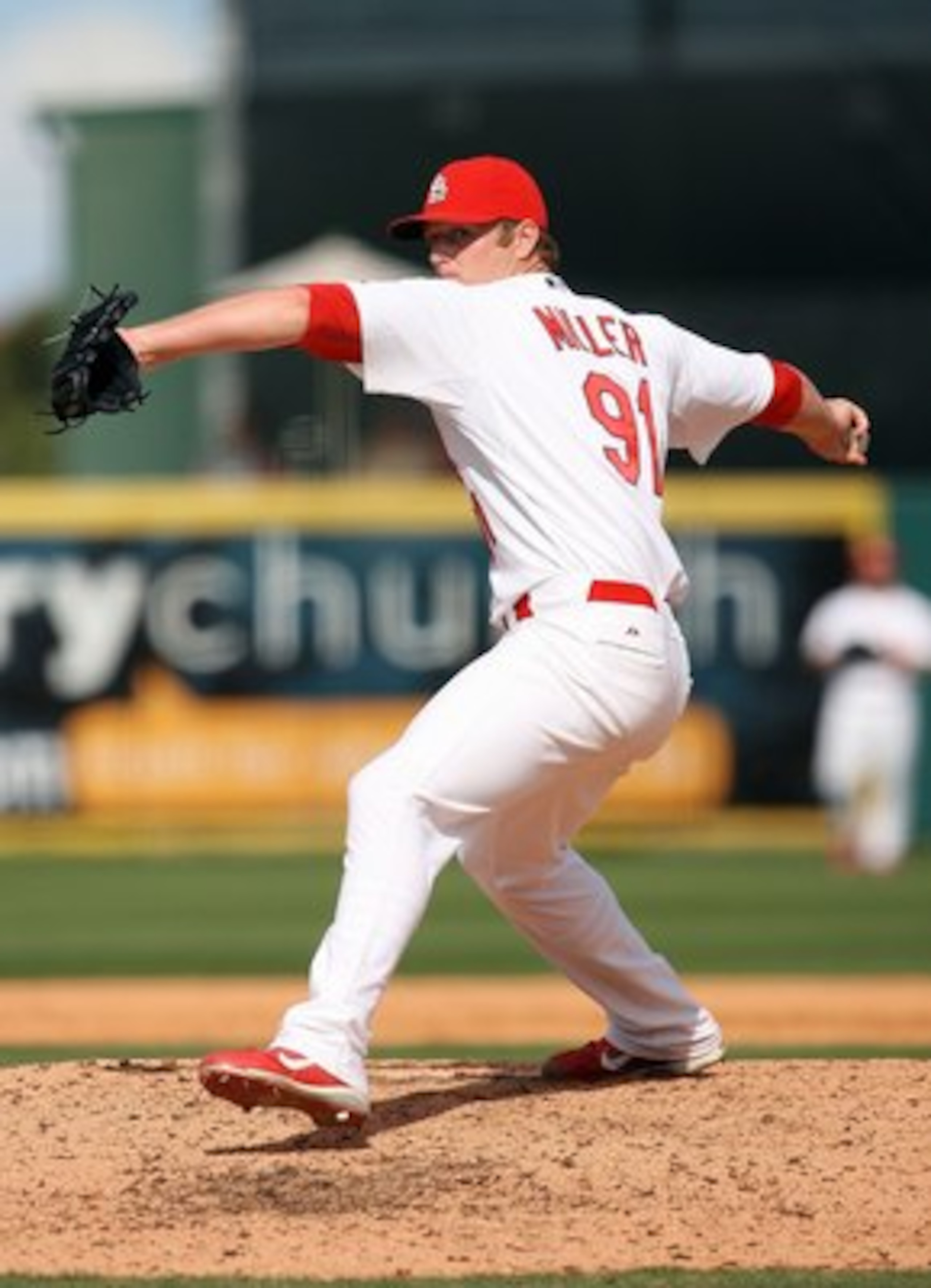 JUPITER, FL - MARCH 10: Relief pitcher Shelby Miller #91 of the St Louis Cardinals pitches against the Washington Nationals at Roger Dean Stadium on March 10, 2010 in Jupiter, Florida. (Photo by Doug Benc/Getty Images) JUPITER, FL - MARCH 10: Relief pitcher Shelby Miller #91 of the St Louis Cardinals pitches against the Washington Nationals at Roger Dean Stadium on March 10, 2010 in Jupiter, Florida. (Photo by Doug Benc/Getty Images)