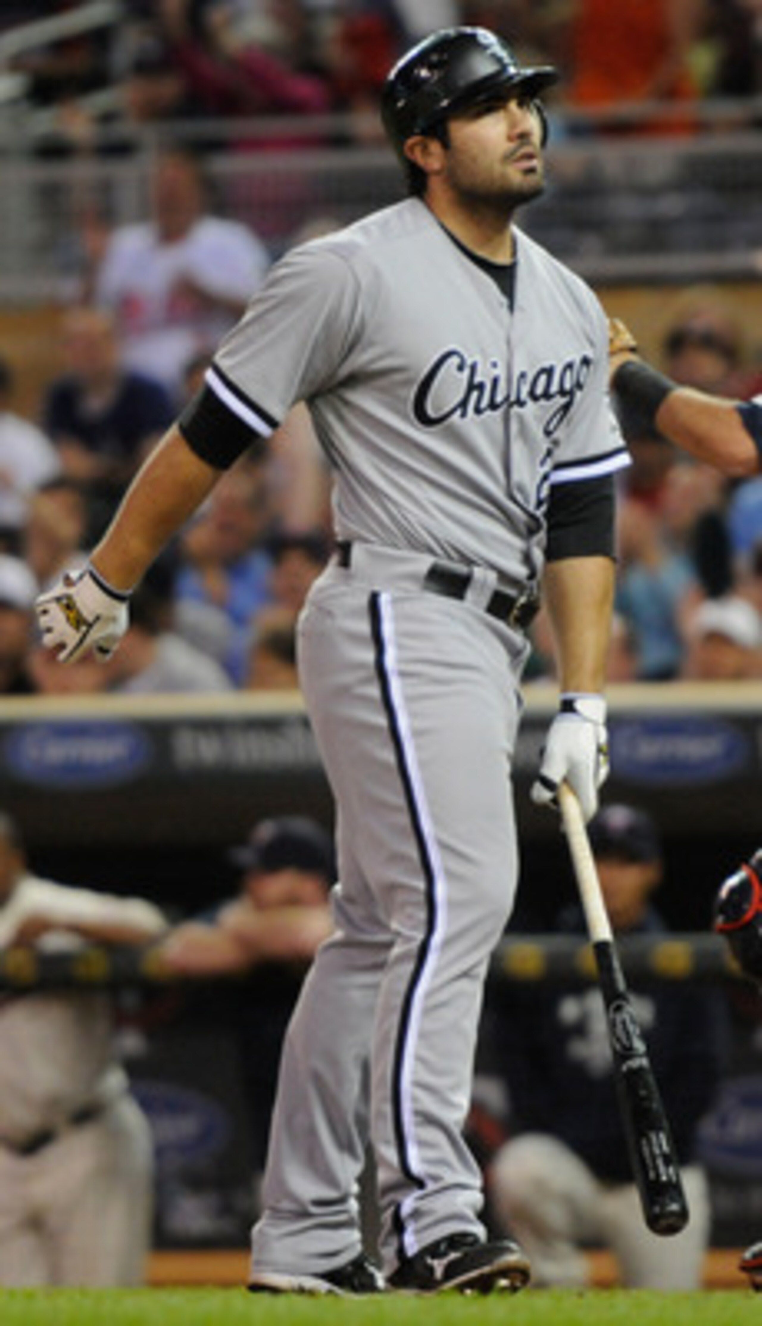 MINNEAPOLIS, MN - JUNE 15: Carlos Quentin #20 of the Chicago White Sox reacts to striking out against the Minnesota Twins during the ninth inning on June 15, 2011 at Target Field in Minneapolis, Minnesota. The Twins defeated the White Sox 4-1. (Photo by H