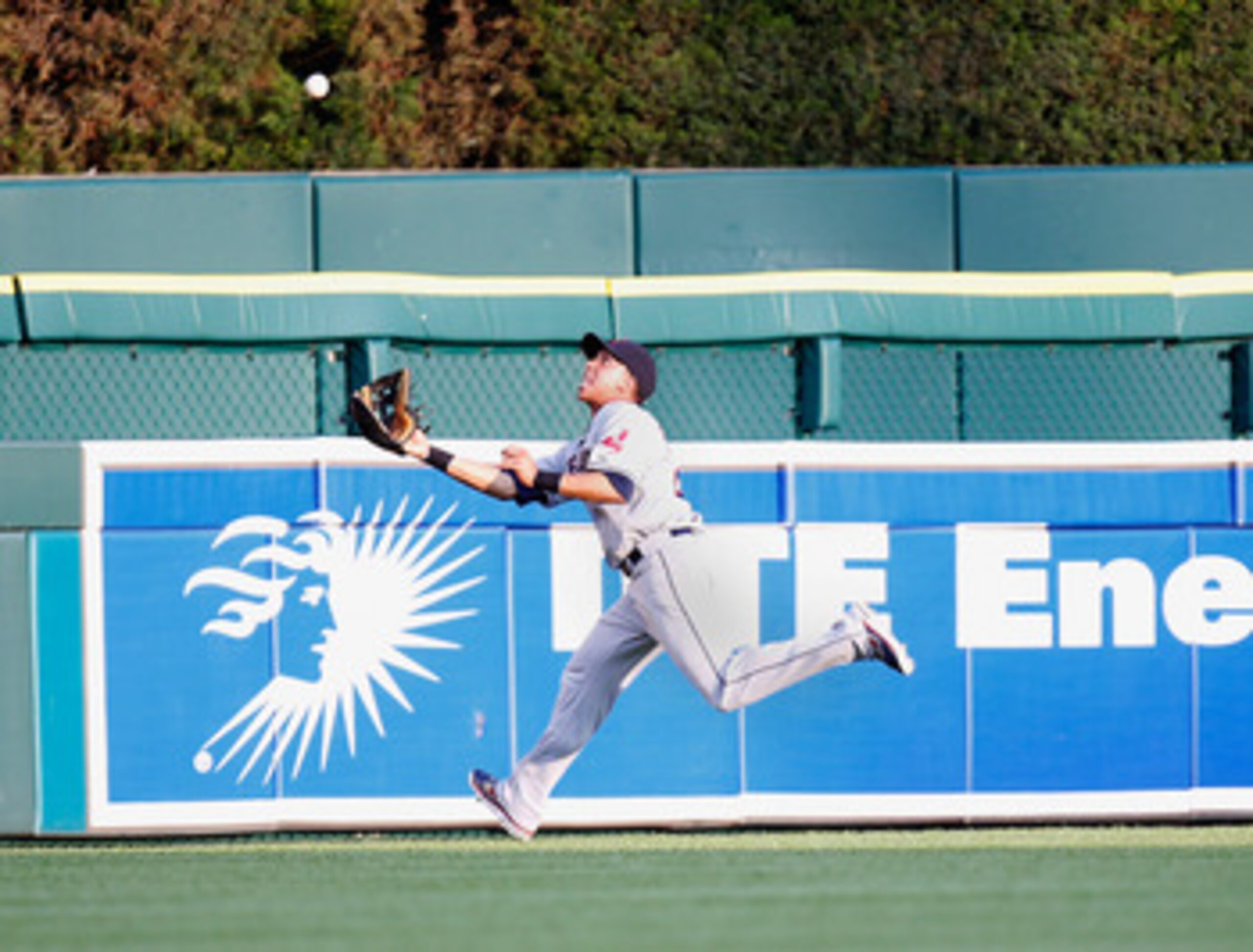 DETROIT, MI - JUNE 14: Michael Brantley #23 of the Cleveland Indians runs down a fly ball while playing the Detroit Tigers at Comerica Park on June 14, 2011 in Detroit, Michigan. Detroit won the game 4-0. (Photo by Gregory Shamus/Getty Images)