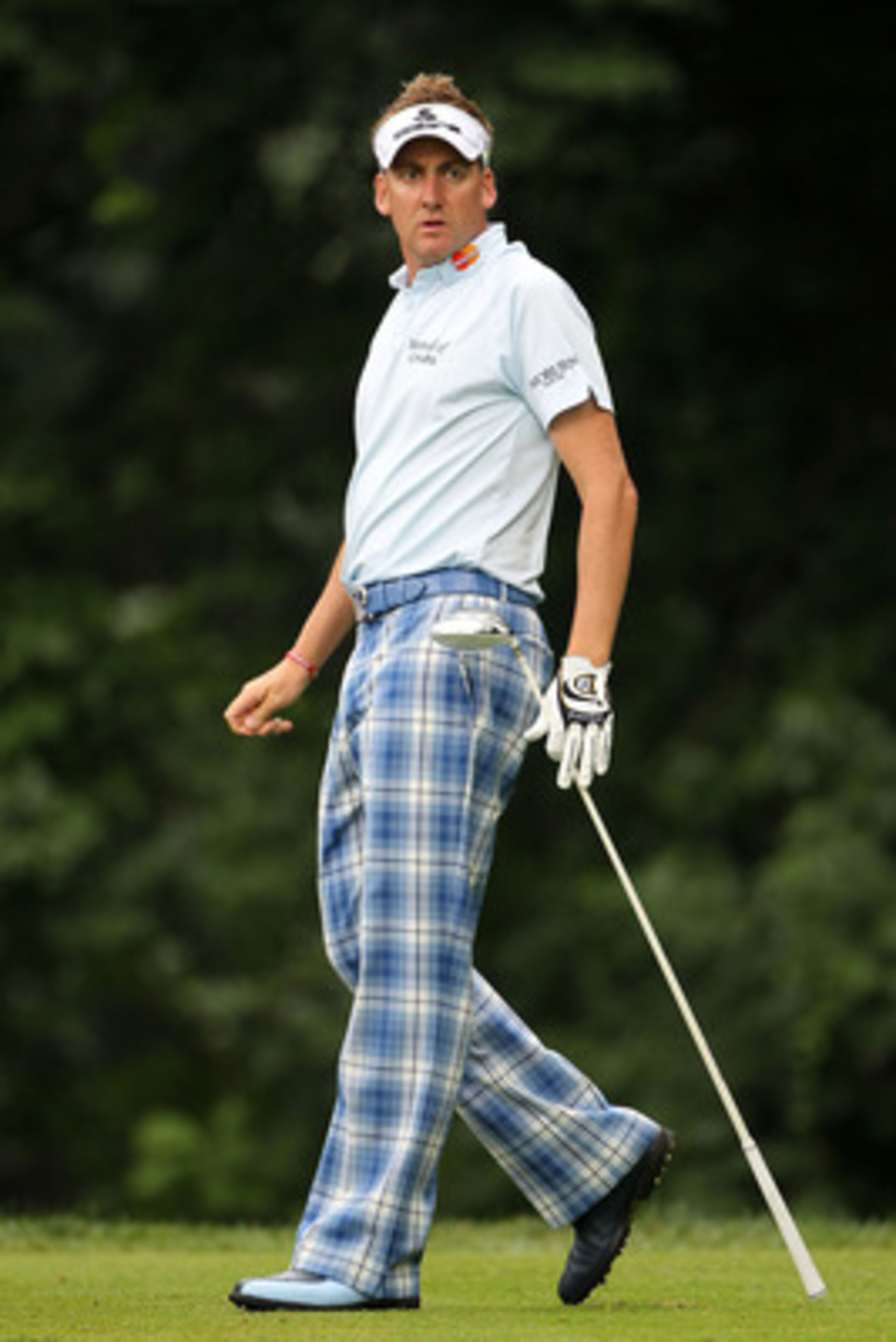 BETHESDA, MD - JUNE 17:  Ian Poulter of England walks off the tee bosx on  the 14th hole during the second round of the 111th U.S. Open at Congressional Country Club on June 17, 2011 in Bethesda, Maryland.  (Photo by Jamie Squire/Getty Images)