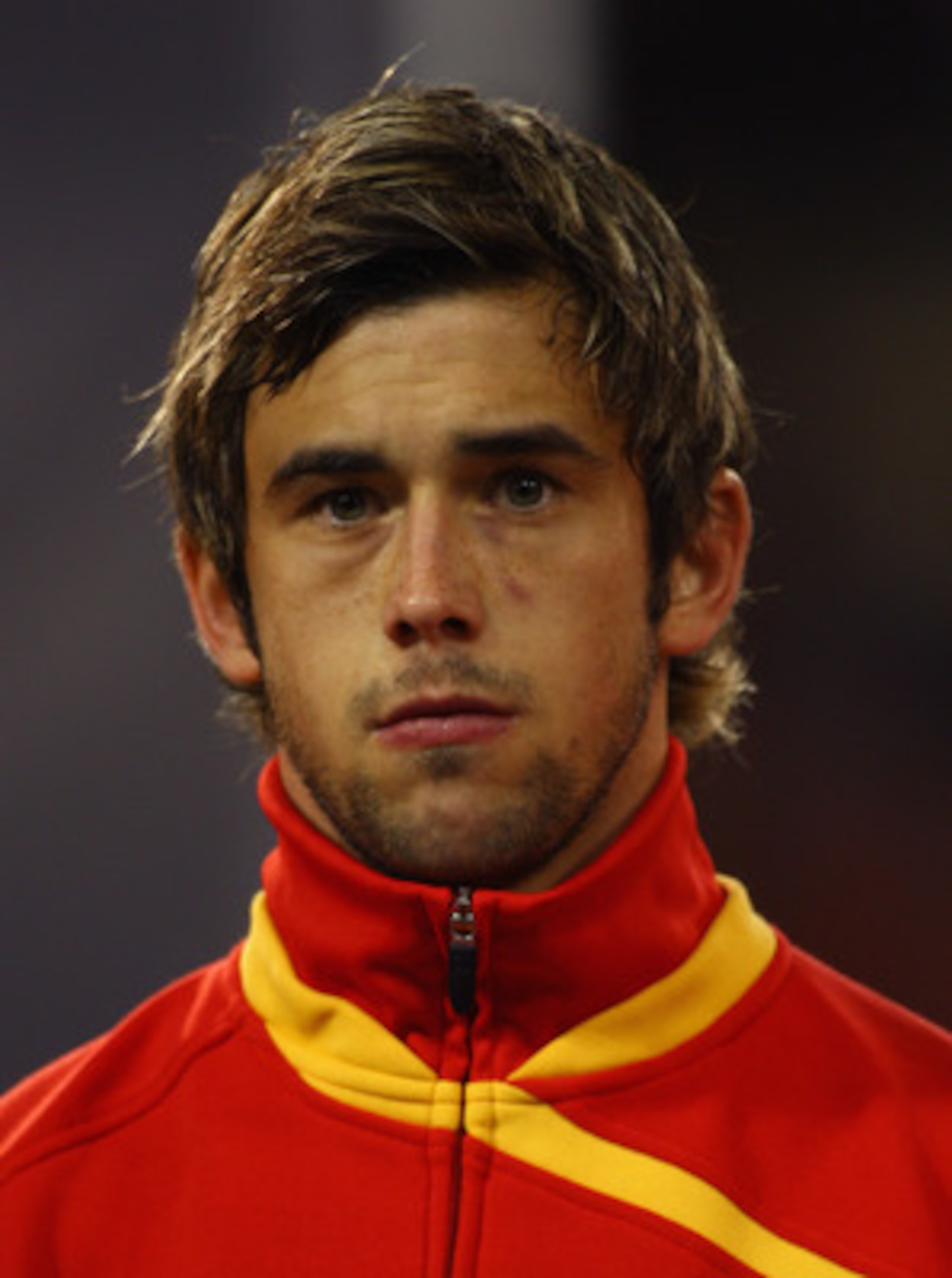 BRUSSELS, BELGIUM - OCTOBER 15: Steven Defour of Belgium lines up for the National Anthems prior to the FIFA 2010 World Cup Group 5 Qualifier between Belgium and Spain at the King Baudouin Stadium on October 15, 2008 in Brussels, Belgium. (Photo by Mike BRUSSELS, BELGIUM - OCTOBER 15: Steven Defour of Belgium lines up for the National Anthems prior to the FIFA 2010 World Cup Group 5 Qualifier between Belgium and Spain at the King Baudouin Stadium on October 15, 2008 in Brussels, Belgium. (Photo by Mike