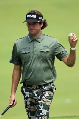 BETHESDA, MD - JUNE 16: Bubba Watson waves to the gallery on the fifth green during the first round of the 111th U.S. Open at Congressional Country Club on June 16, 2011 in Bethesda, Maryland. (Photo by David Cannon/Getty Images) BETHESDA, MD - JUNE 16: Bubba Watson waves to the gallery on the fifth green during the first round of the 111th U.S. Open at Congressional Country Club on June 16, 2011 in Bethesda, Maryland. (Photo by David Cannon/Getty Images)