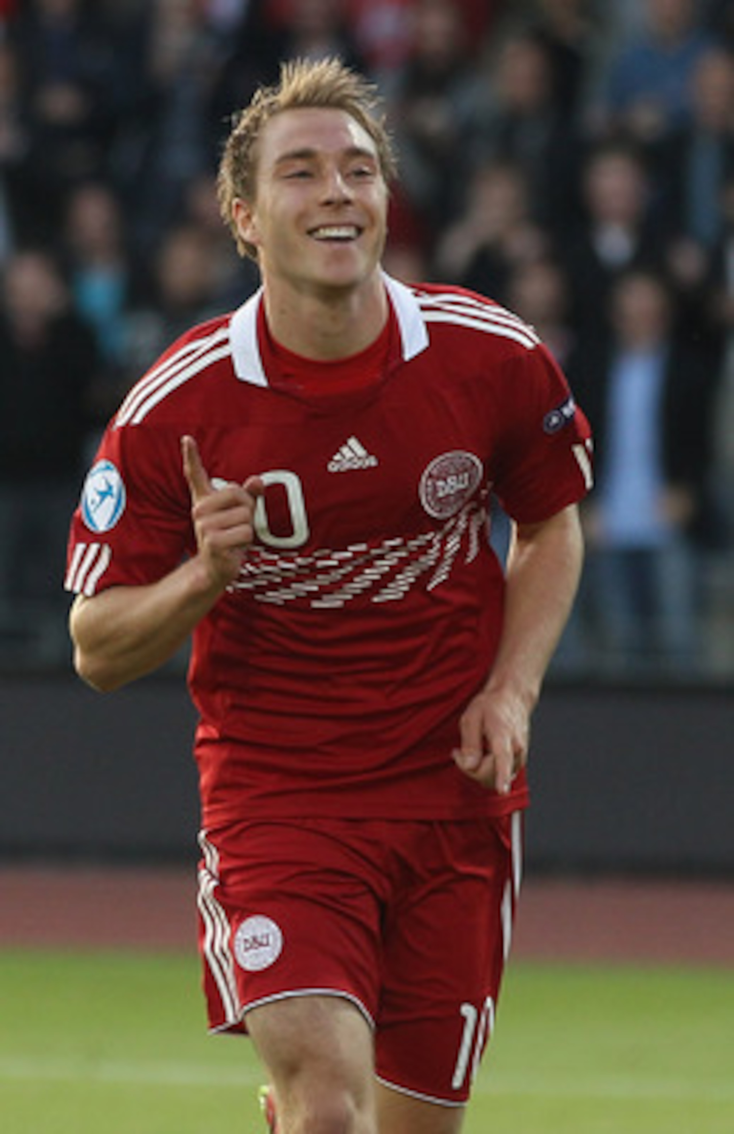 AARHUS, DENMARK - JUNE 14: Christian Eriksen of Denmark celebrates scoring a goal during the UEFA European Under-21 Championship Group A match between Denmark and Belarus at the Aarhus stadium on on June 14, 2011 in Aarhus, Denmark. (Photo by Ian Walton AARHUS, DENMARK - JUNE 14: Christian Eriksen of Denmark celebrates scoring a goal during the UEFA European Under-21 Championship Group A match between Denmark and Belarus at the Aarhus stadium on on June 14, 2011 in Aarhus, Denmark. (Photo by Ian Walton