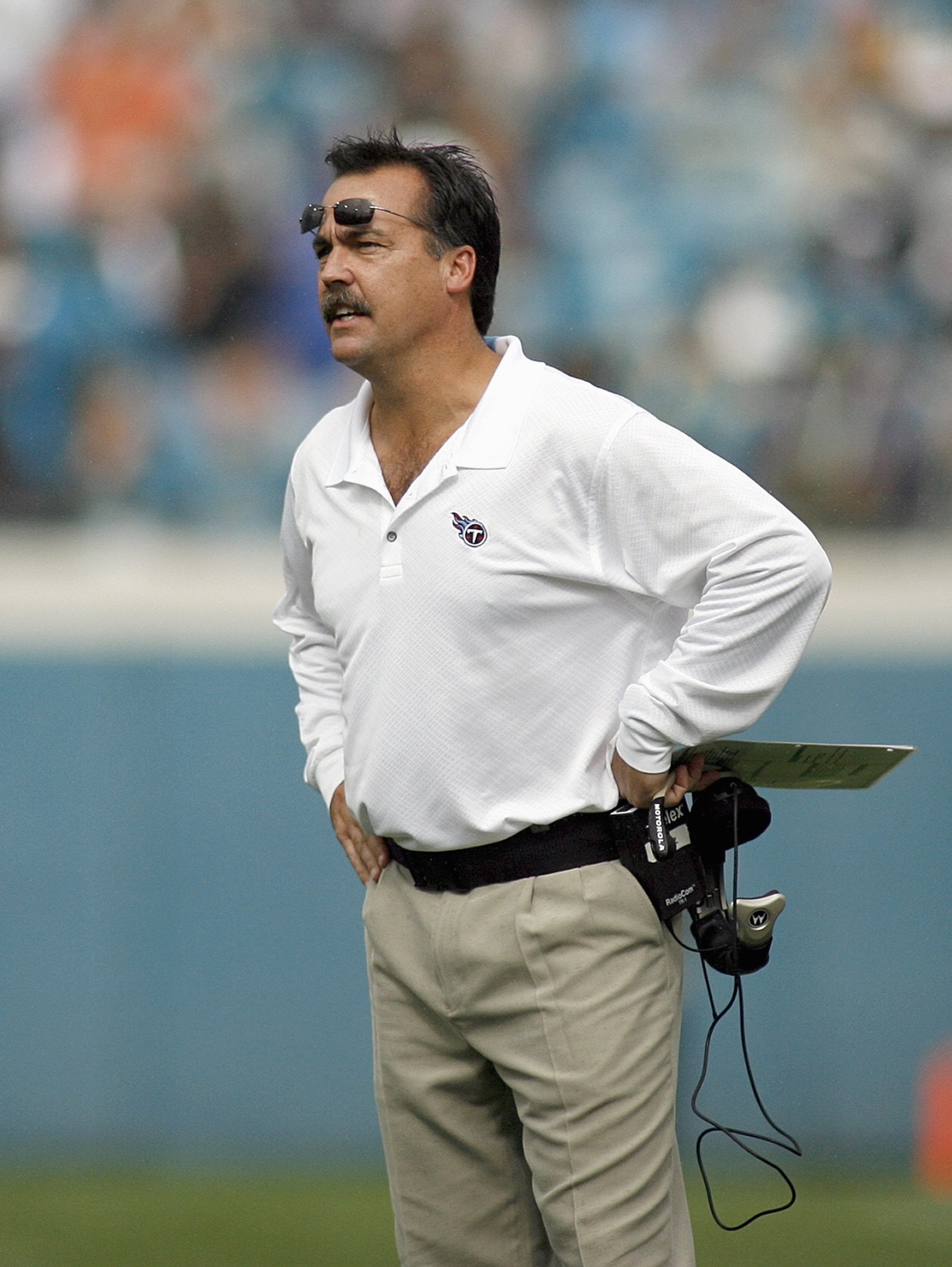 JACKSONVILLE, FL - NOVEMBER 05: Head coach Jeff Fischer of the Tennessee Titans watches his team takes on the Jacksonville Jaguars on November 5, 2006 at Alltel Stadium in Jacksonville, Florida. (Photo by Marc Serota/Getty Images)
