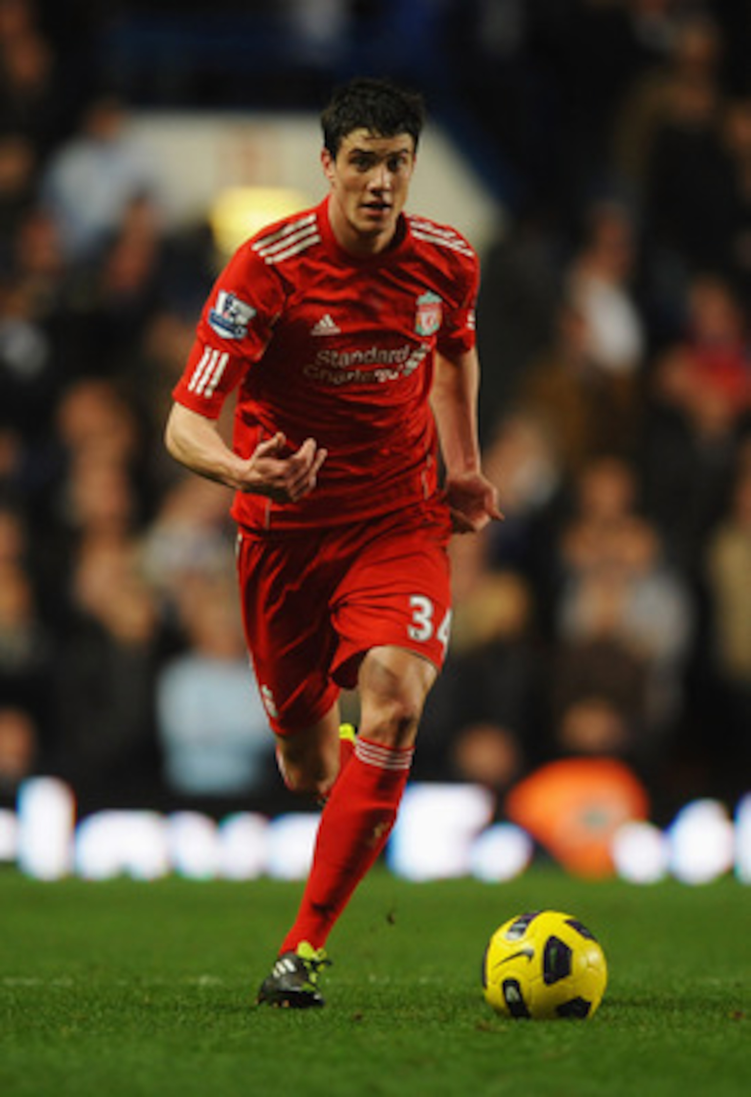 LONDON, ENGLAND - FEBRUARY 06:  Martin Kelly of Liverpool in action during the Barclays Premier League match between Chelsea and Liverpool at Stamford Bridge on February 6, 2011 in London, England.  (Photo by Laurence Griffiths/Getty Images)