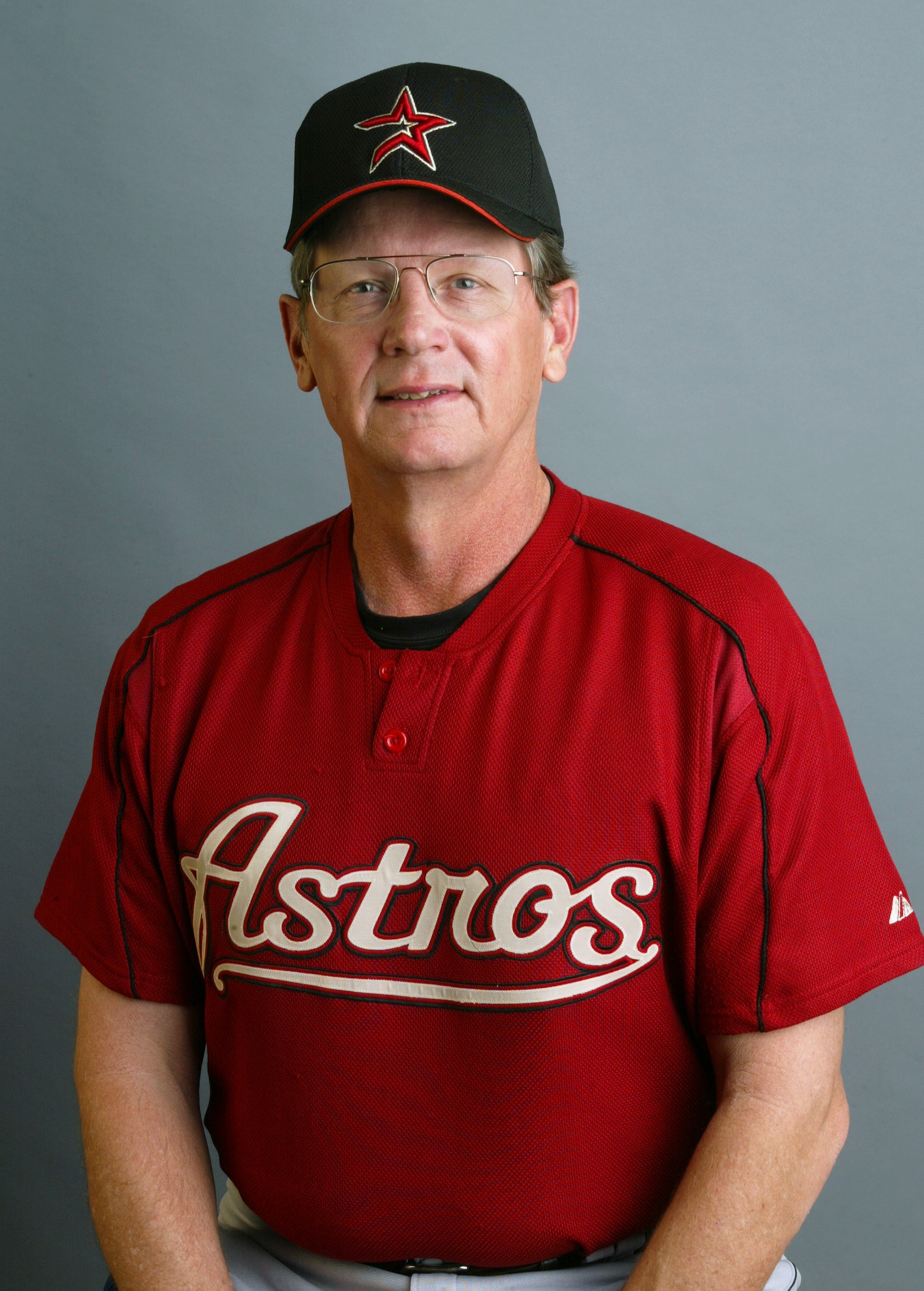 KISSIMMEE, FL - FEBRUARY 25:  Pitching Coach Burt Hooton of the Houston Astros poses during Media Day on February 25, 2003 at Osceola County Stadium in Kissimmee, Florida. (Photo by Rick Stewart/Getty Images)