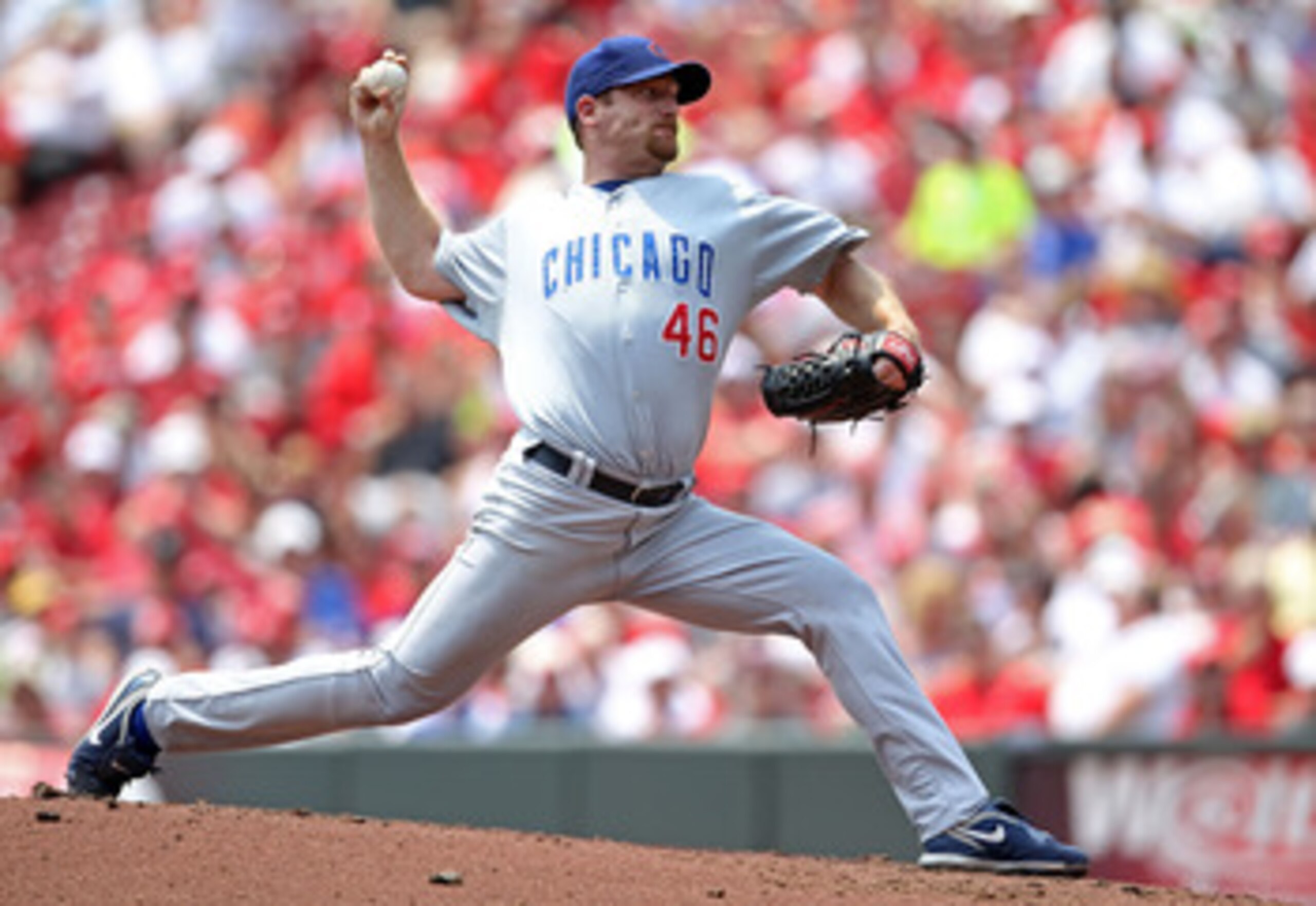 CINCINNATI, OH - JUNE 08:  Ryan Dempster #46 of the Chicago Cubs throws a pitch during the game against the Cincinnati Reds at Great American Ball Park on June 8, 2011 in Cincinnati, Ohio.  (Photo by Andy Lyons/Getty Images)