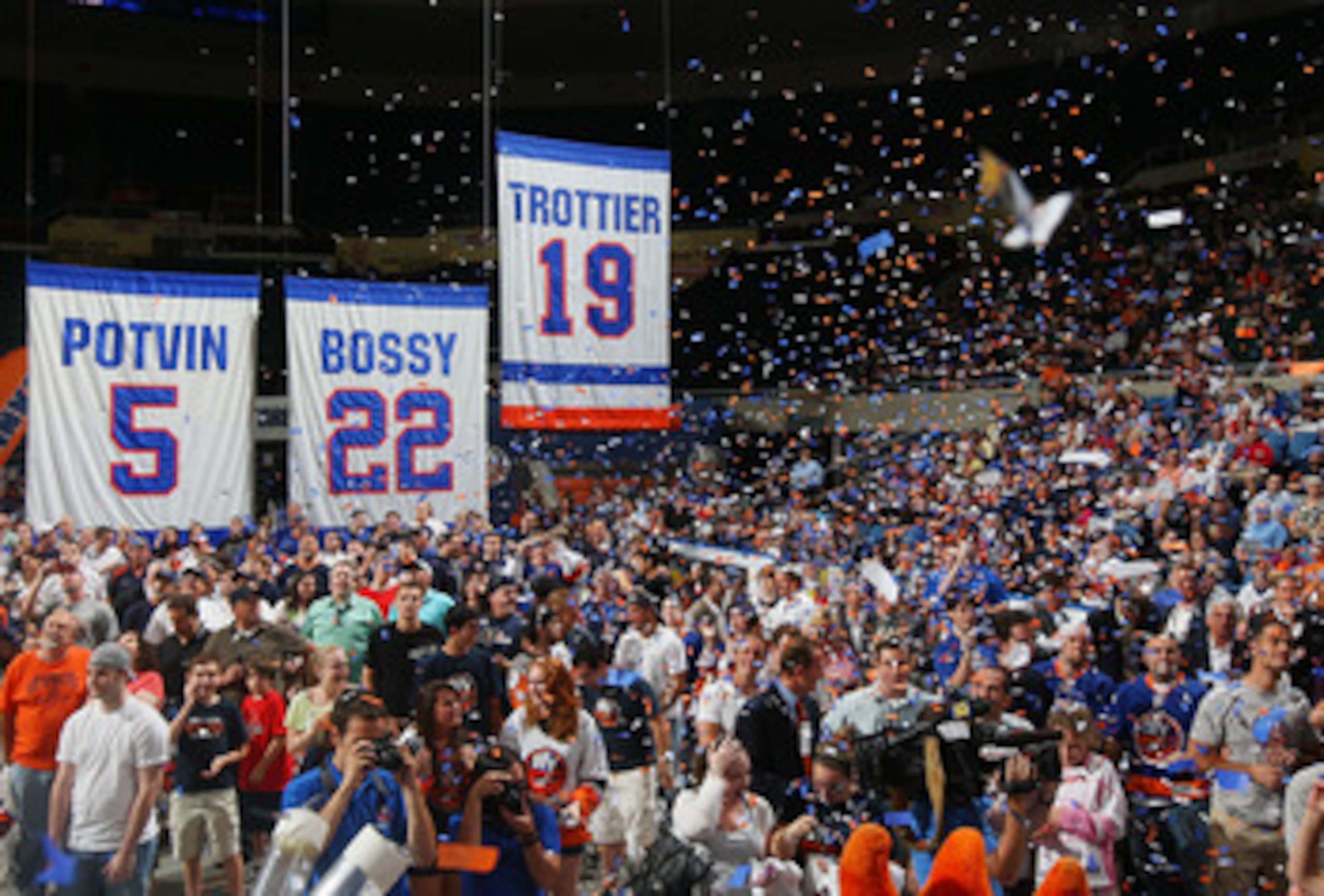 UNIONDALE, NY - JUNE 25:  Fans cheer as Nino Niederreiter is drafted fifth overall by the New York Islanders during the Draft Day Party on June 25, 2010 at Nassau Coliseum in Uniondale, New York.  (Photo by Mike Stobe/Getty Images for New York Islanders)