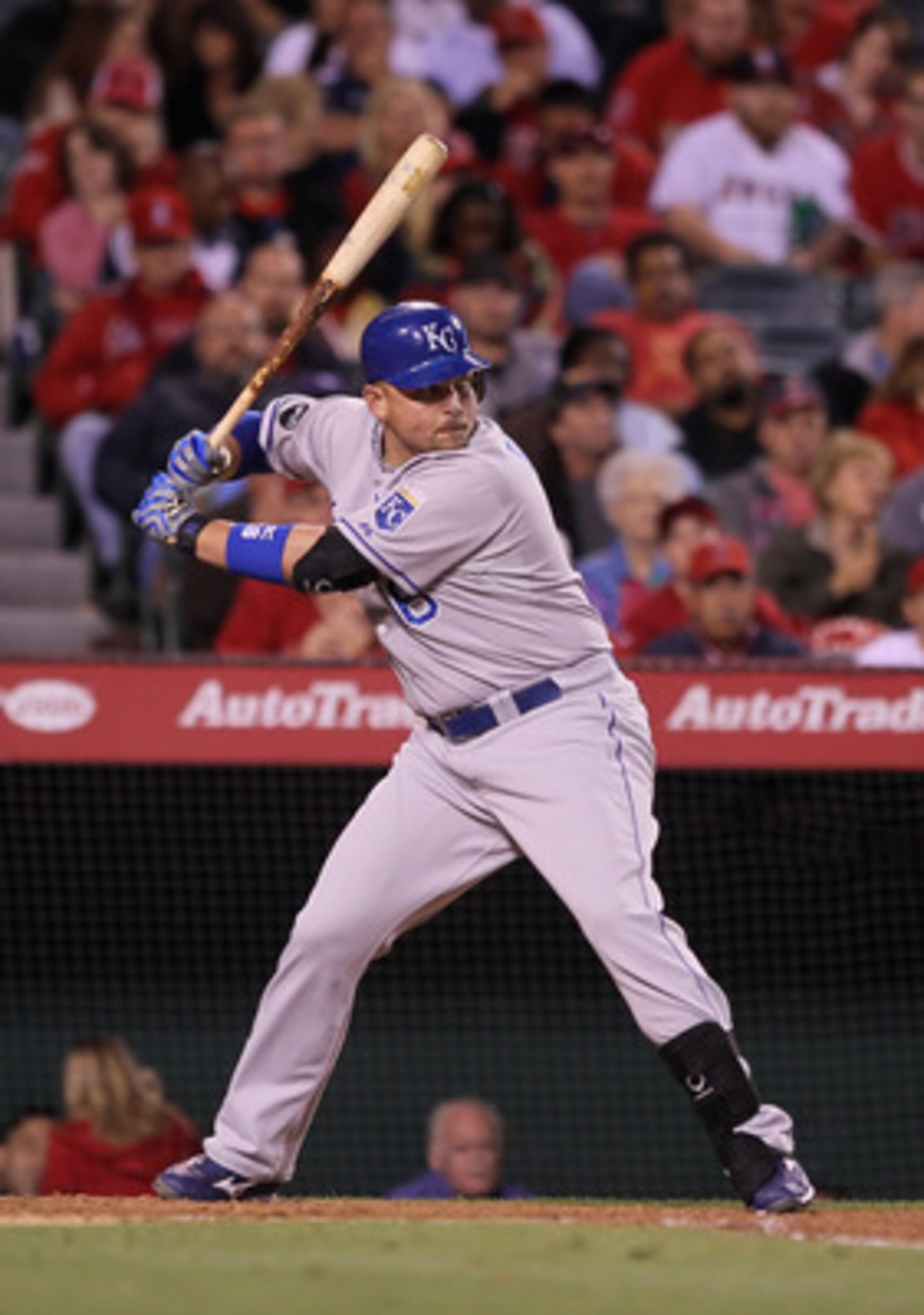 ANAHEIM, CA - JUNE 10:  Billy Butler #16 of the Kansas City Royals bats against the Los Angeles Angels of Anaheim at Angel Stadium of Anaheim on June 10, 2011 in Anaheim, California.  (Photo by Jeff Gross/Getty Images)