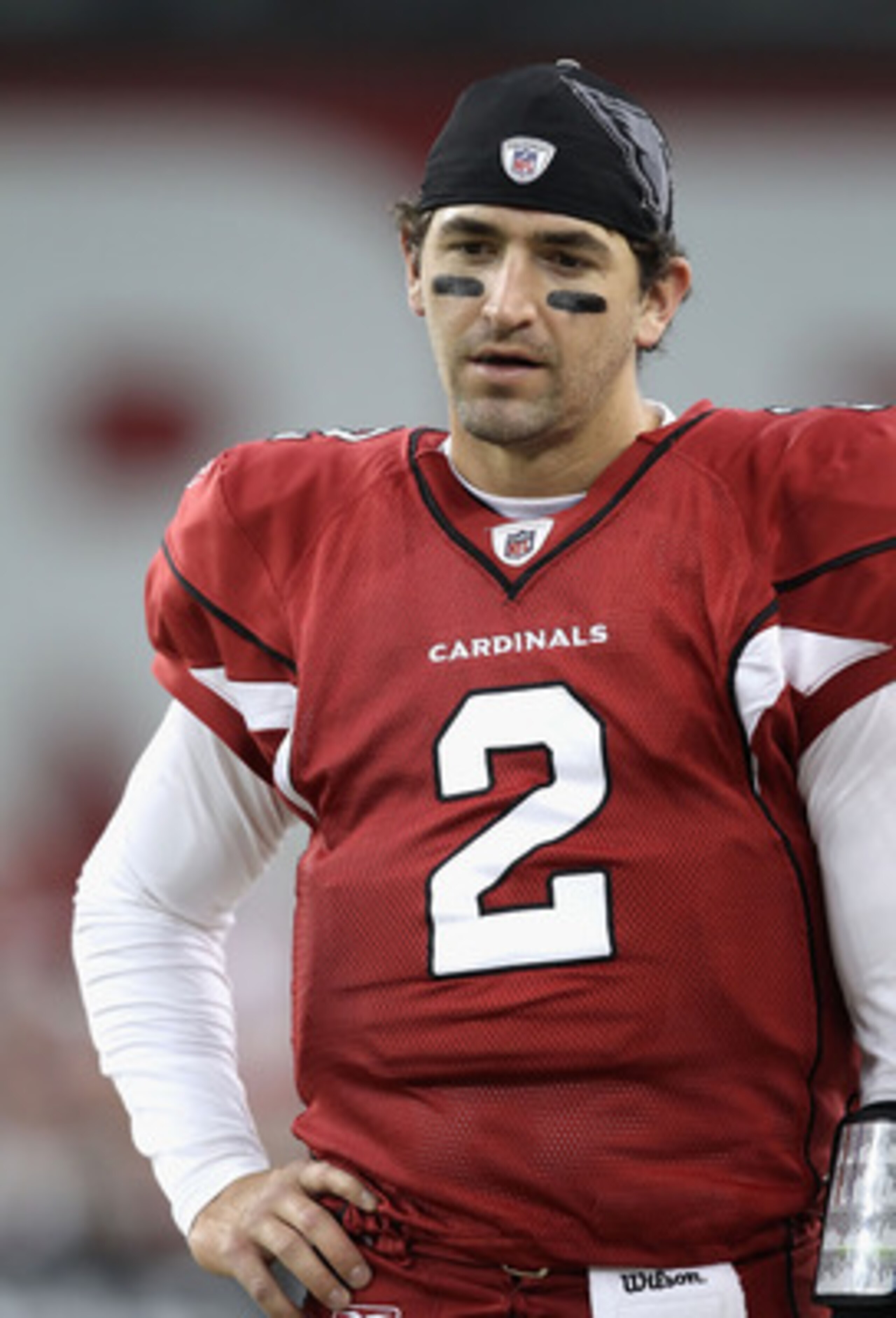 GLENDALE, AZ - DECEMBER 12:  Quarterback Richard Bartel #2 of the Arizona Cardinals watches from the sidelines during the NFL game against the Denver Broncos at the University of Phoenix Stadium on December 12, 2010 in Glendale, Arizona. The Cardinals def
