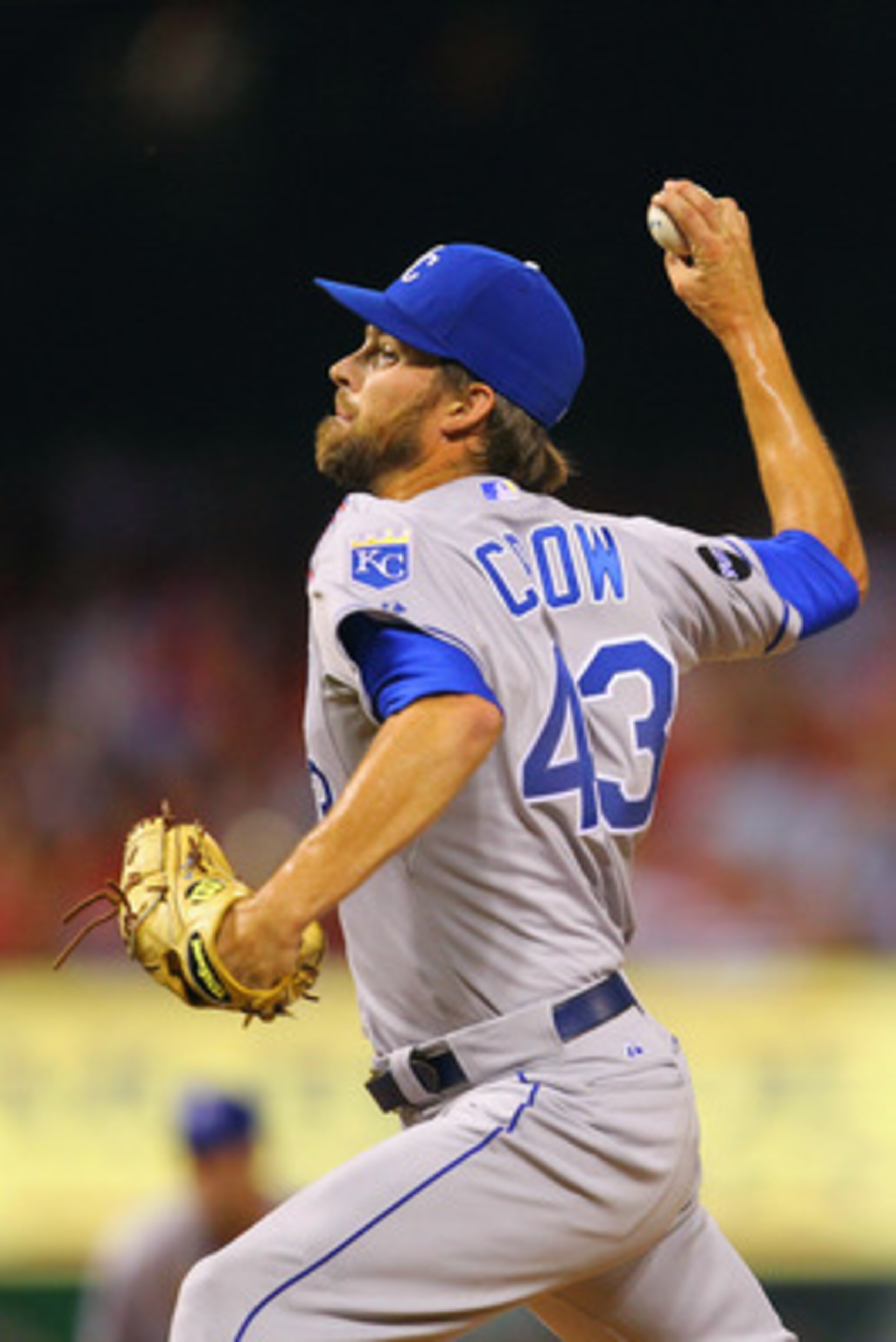 ST. LOUIS, MO - JUNE 17: Reliever Aaron Crow #43 of the Kansas City Royals pitches against the St. Louis Cardinals at Busch Stadium on June 17, 2011 in St. Louis, Missouri.  (Photo by Dilip Vishwanat/Getty Images)