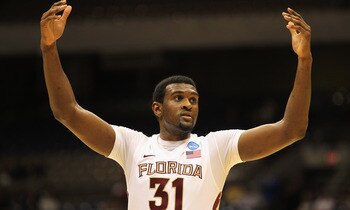 SAN ANTONIO, TX - MARCH 25:  Chris Singleton #31 of the Florida State Seminoles reacts during the southwest regional of the 2011 NCAA men's basketball tournament against the Virginia Commonwealth Rams at the Alamodome on March 25, 2011 in San Antonio, Tex