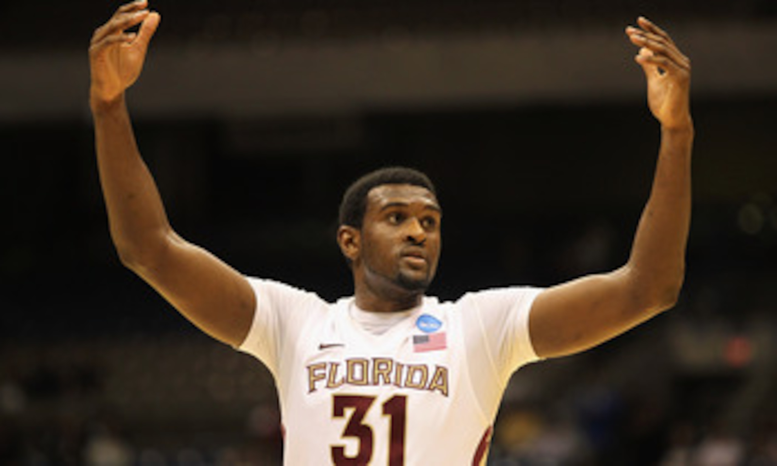 SAN ANTONIO, TX - MARCH 25:  Chris Singleton #31 of the Florida State Seminoles reacts during the southwest regional of the 2011 NCAA men's basketball tournament against the Virginia Commonwealth Rams at the Alamodome on March 25, 2011 in San Antonio, Tex