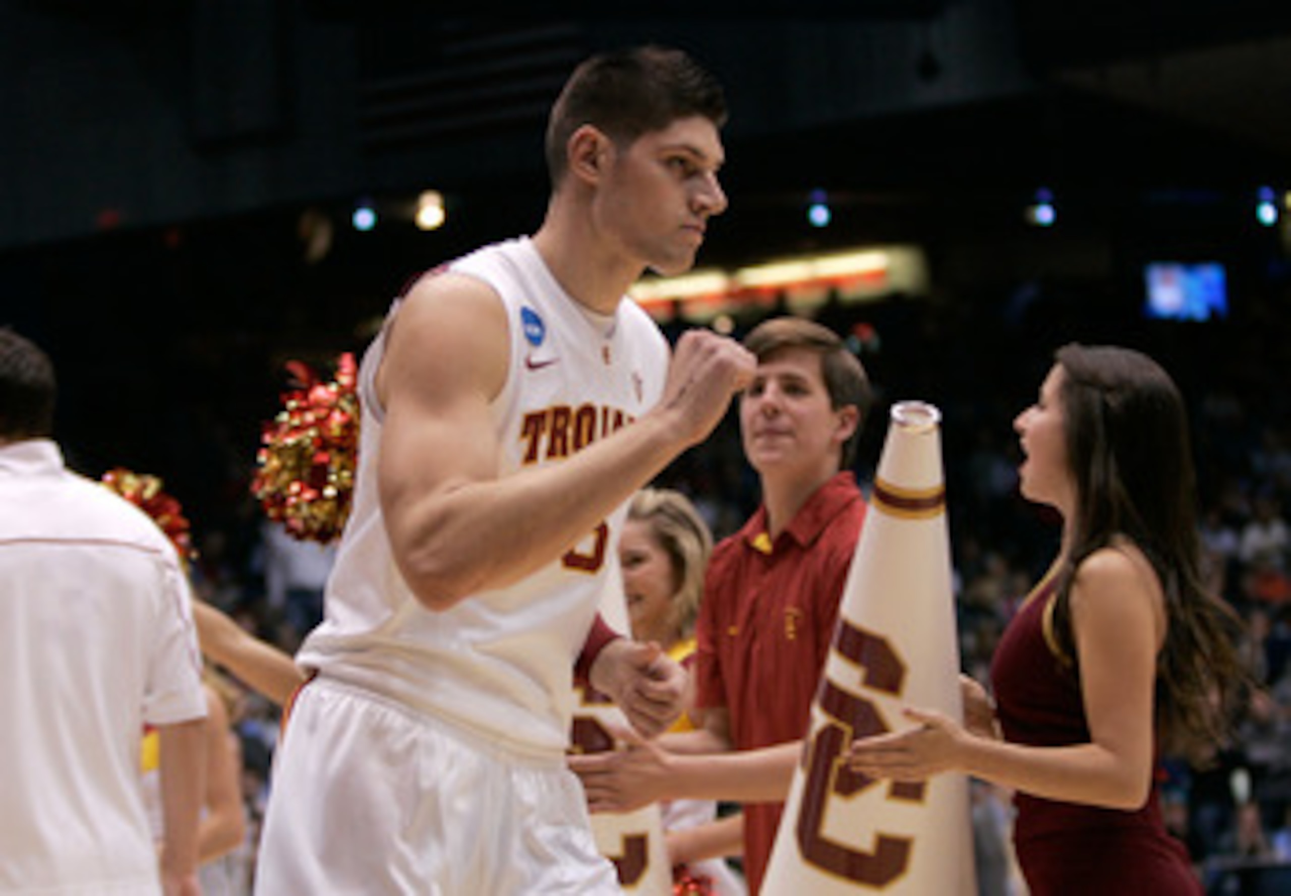 DAYTON, OH - MARCH 16: Nikola Vucevic #5 of the USC Trojans runs onto the court as he is introduced before the game against the Virginia Commonwealth Rams during the first round of the 2011 NCAA men's basketball tournament at UD Arena on March 16, 2011 in DAYTON, OH - MARCH 16: Nikola Vucevic #5 of the USC Trojans runs onto the court as he is introduced before the game against the Virginia Commonwealth Rams during the first round of the 2011 NCAA men's basketball tournament at UD Arena on March 16, 2011 in