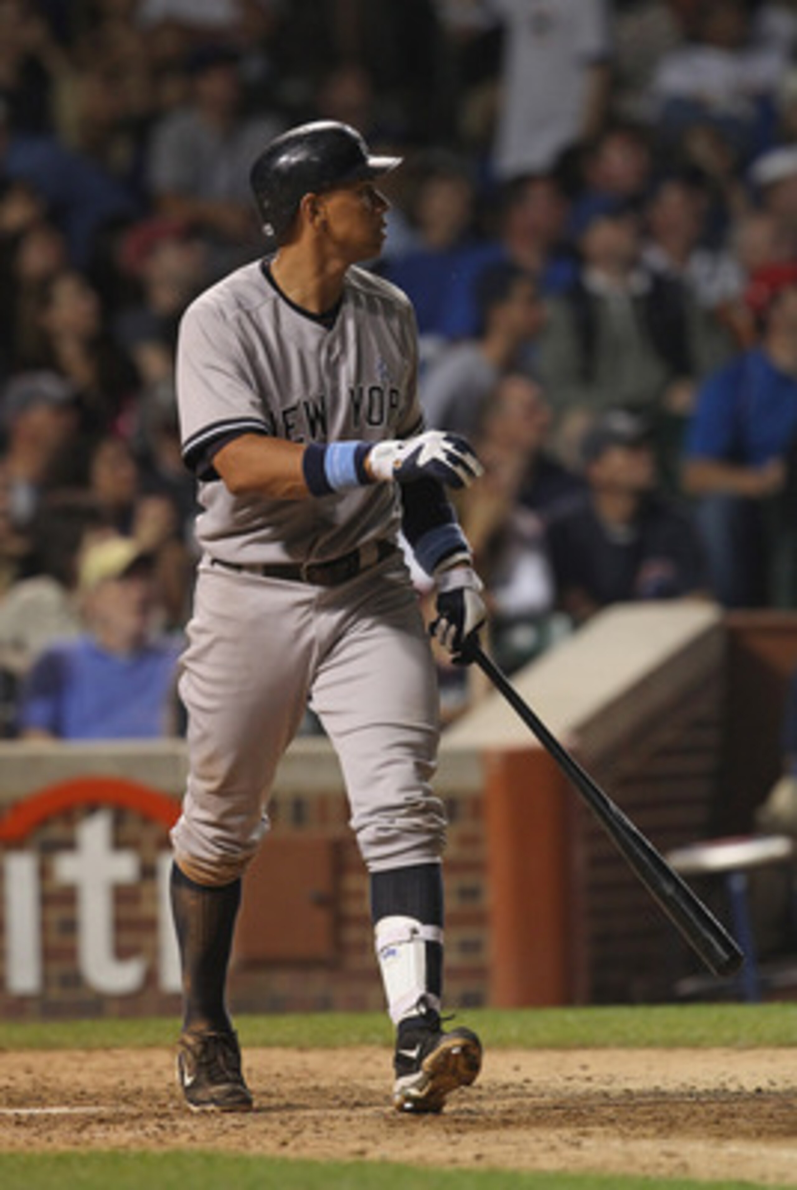 CHICAGO, IL - JUNE 19: Alex Rodriguez #13 of the New York Yankees hits a double in the 9th inning against the Chicago Cubs at Wrigley Field on June 19, 2011 in Chicago, Illinois. The Yankees defeated the Cubs 10-4. (Photo by Jonathan Daniel/Getty Images CHICAGO, IL - JUNE 19: Alex Rodriguez #13 of the New York Yankees hits a double in the 9th inning against the Chicago Cubs at Wrigley Field on June 19, 2011 in Chicago, Illinois. The Yankees defeated the Cubs 10-4. (Photo by Jonathan Daniel/Getty Images