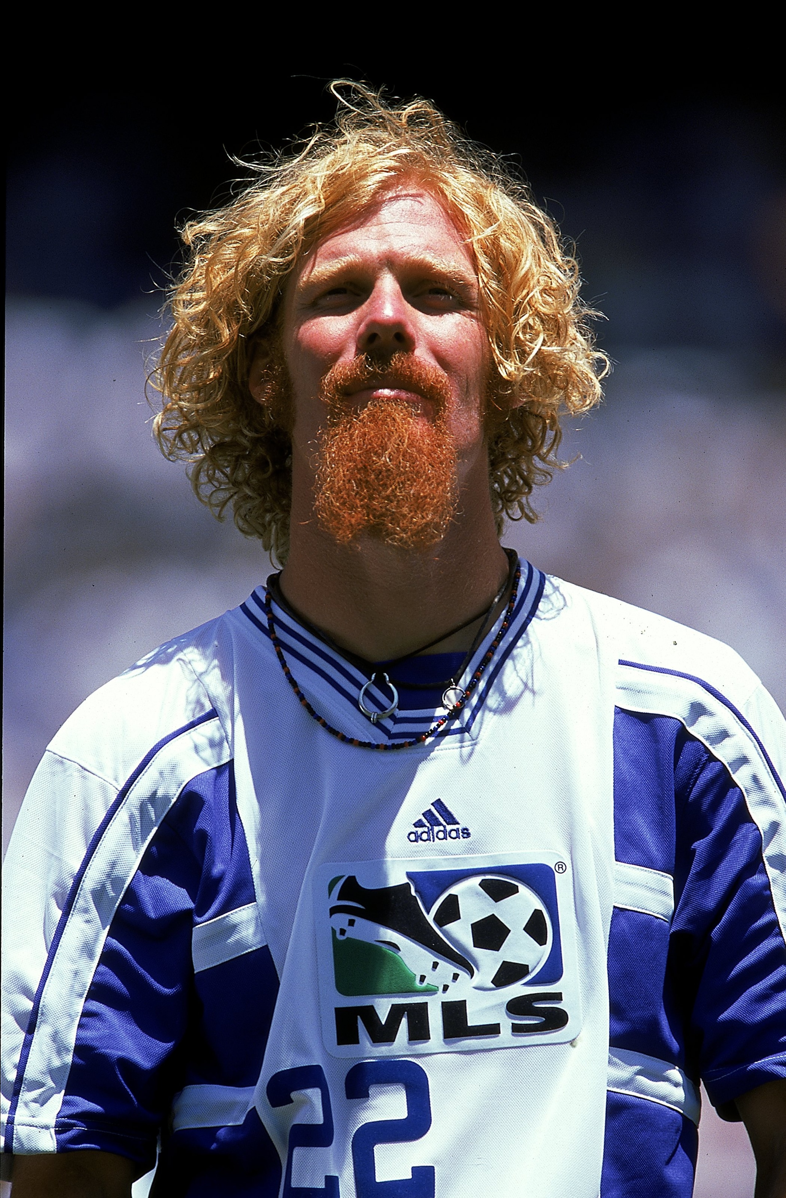 17 Jul 1999: A close up of Alexi Lalas #22 of the West Team as he stands on the field before the MLS All-Star Game against the East Team at the Qualcomm Stadium in San Diego, California. The West defeated the East 6-4. Mandatory Credit: Todd Warshaw /A 17 Jul 1999: A close up of Alexi Lalas #22 of the West Team as he stands on the field before the MLS All-Star Game against the East Team at the Qualcomm Stadium in San Diego, California. The West defeated the East 6-4. Mandatory Credit: Todd Warshaw /A