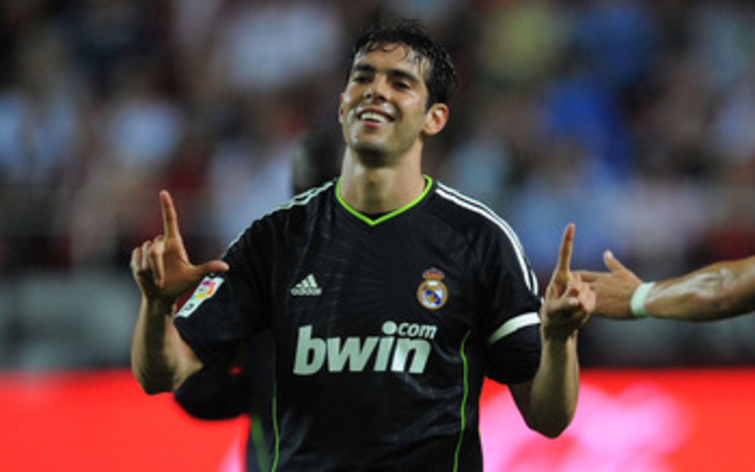 SEVILLE, SPAIN - MAY 07:  Kaka of Real Madrid celebrates after he scored Real's third goal during the La Liga match betweenevilla and Real Madrid at Estadio Ramon Sanchez Pizjuan on May 7, 2011 in Seville, Spain.  (Photo by Denis Doyle/Getty Images)