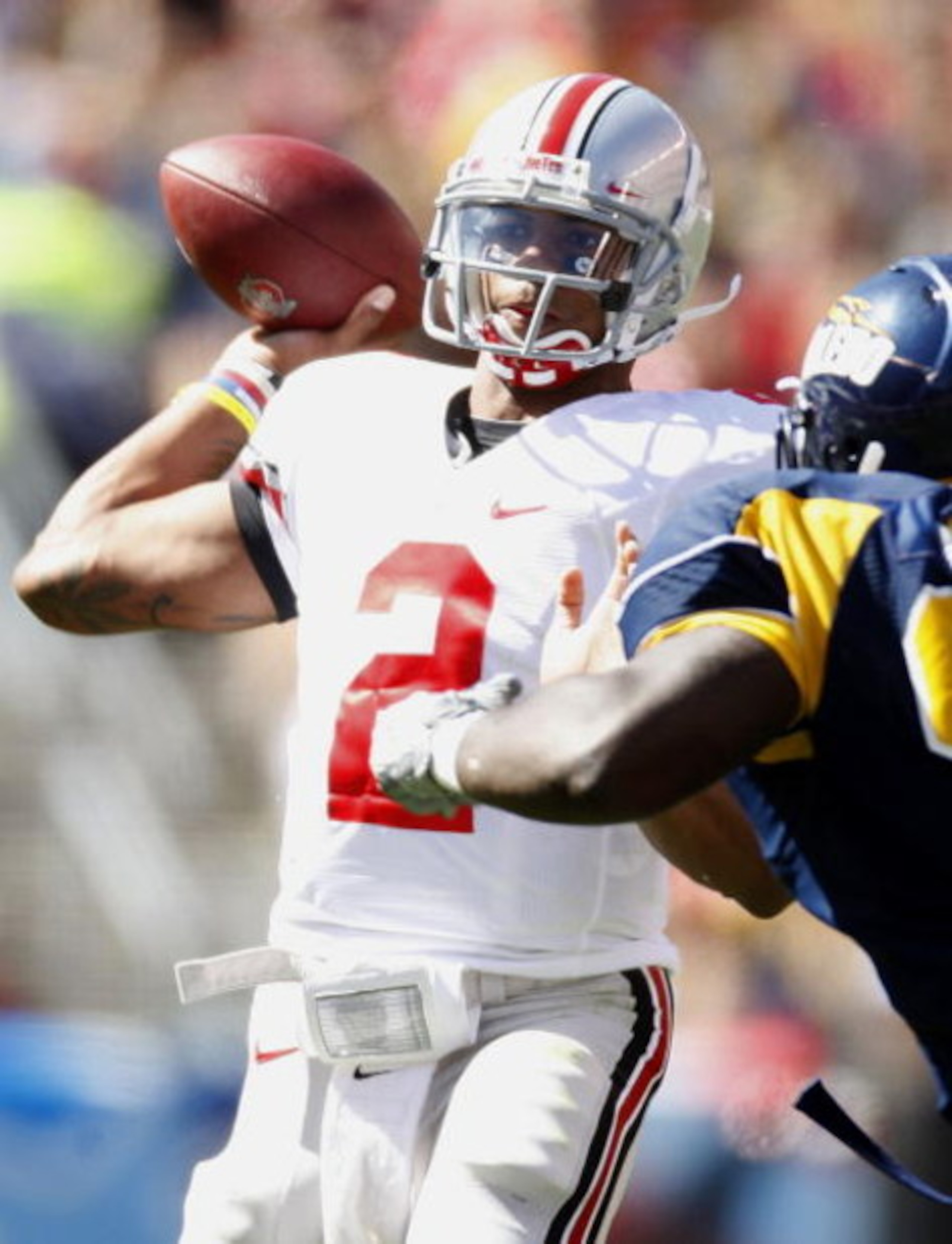 CLEVELAND - SEPTEMBER 19: Terrelle Pryor #2 of the Ohio State Buckeyes throws a second quarter pass while playing the Toledeo Rockets on September 19, 2009 at Cleveland Browns Stadium in Cleveland, Ohio. Ohio State won the game 38-0. (Photo by Gregory S CLEVELAND - SEPTEMBER 19: Terrelle Pryor #2 of the Ohio State Buckeyes throws a second quarter pass while playing the Toledeo Rockets on September 19, 2009 at Cleveland Browns Stadium in Cleveland, Ohio. Ohio State won the game 38-0. (Photo by Gregory S