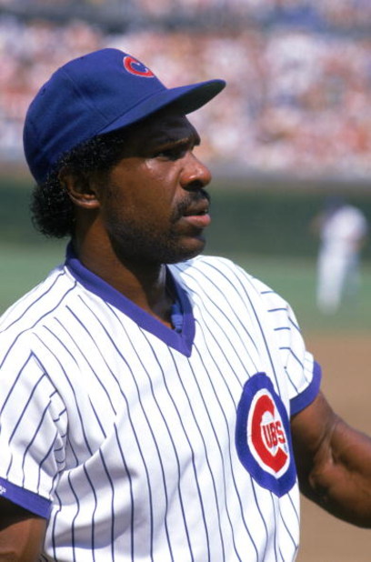 CHICAGO - 1988:  Andre Dawson #8 of the Chicago Cubs looks on during a game in 1988 at Wrigley Field in Chicago, Illinois.  (Photo by Jonathan Daniel/Getty Images)     