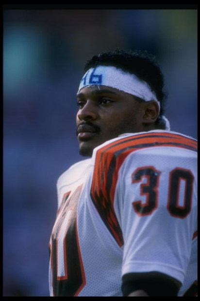 1990:  Running back Ickey Woods of the Cincinnati Bengals looks on during a game. Mandatory Credit: Mike Powell  /Allsport