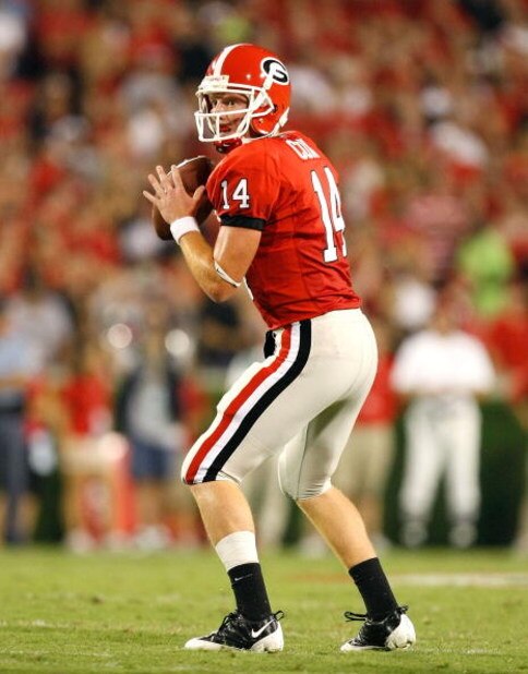 ATHENS, GA - SEPTEMBER 12:  Quarterback Joe Cox #14 of the Georgia Bulldogs against the South Carolina Gamecocks at Sanford Stadium on September 12, 2009 in Athens, Georgia.  (Photo by Kevin C. Cox/Getty Images)