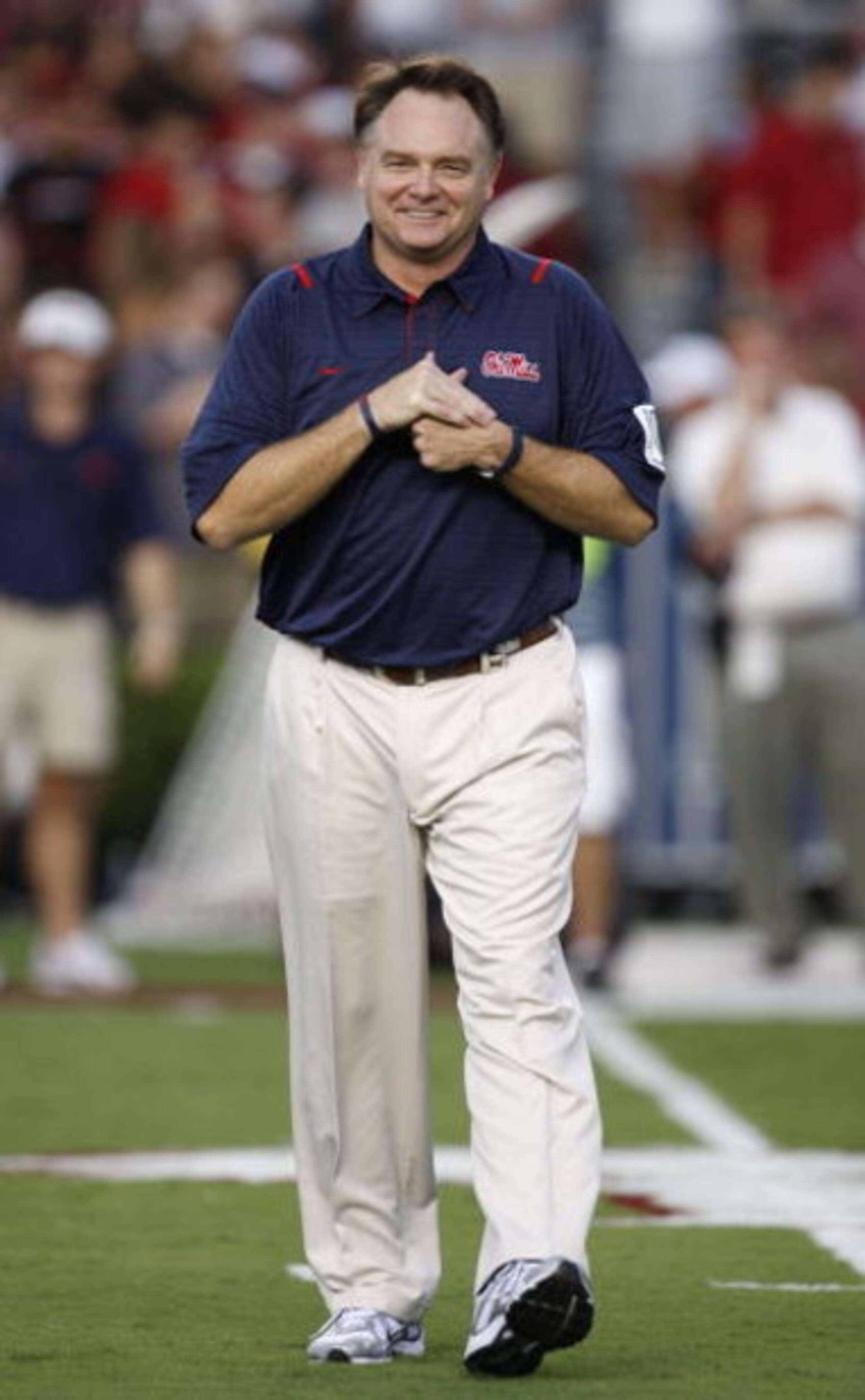 COLUMBIA, SC - SEPTEMBER 24: Head coach of the Mississippi Rebels, Houston Nutt, watches his team warm up for their game against the South Carolina Gamecocks at Williams-Brice Stadium on September 24, 2009 in Columbia, South Carolina. (Photo by Streeter L COLUMBIA, SC - SEPTEMBER 24: Head coach of the Mississippi Rebels, Houston Nutt, watches his team warm up for their game against the South Carolina Gamecocks at Williams-Brice Stadium on September 24, 2009 in Columbia, South Carolina. (Photo by Streeter L