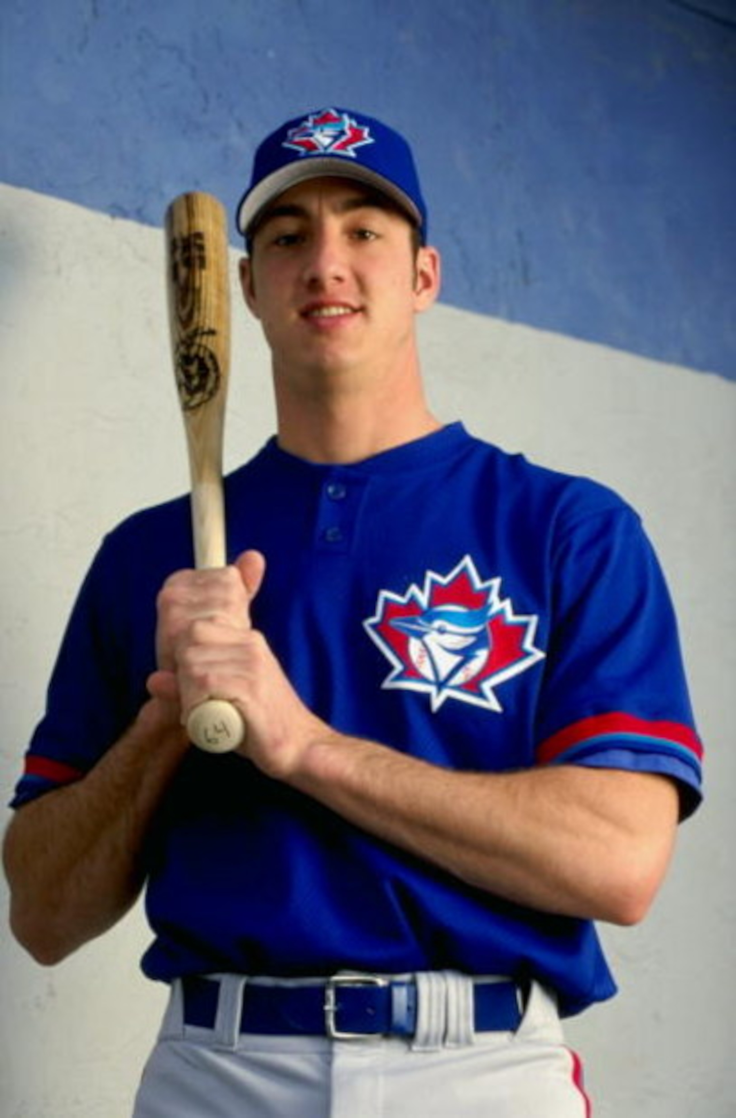 24 Feb 1999: Catcher Josh Phelps #64 of the Toronto Blue Jays poses for the camera on Photo Day during Spring Training at Grant Field in Dunedin, Florida.