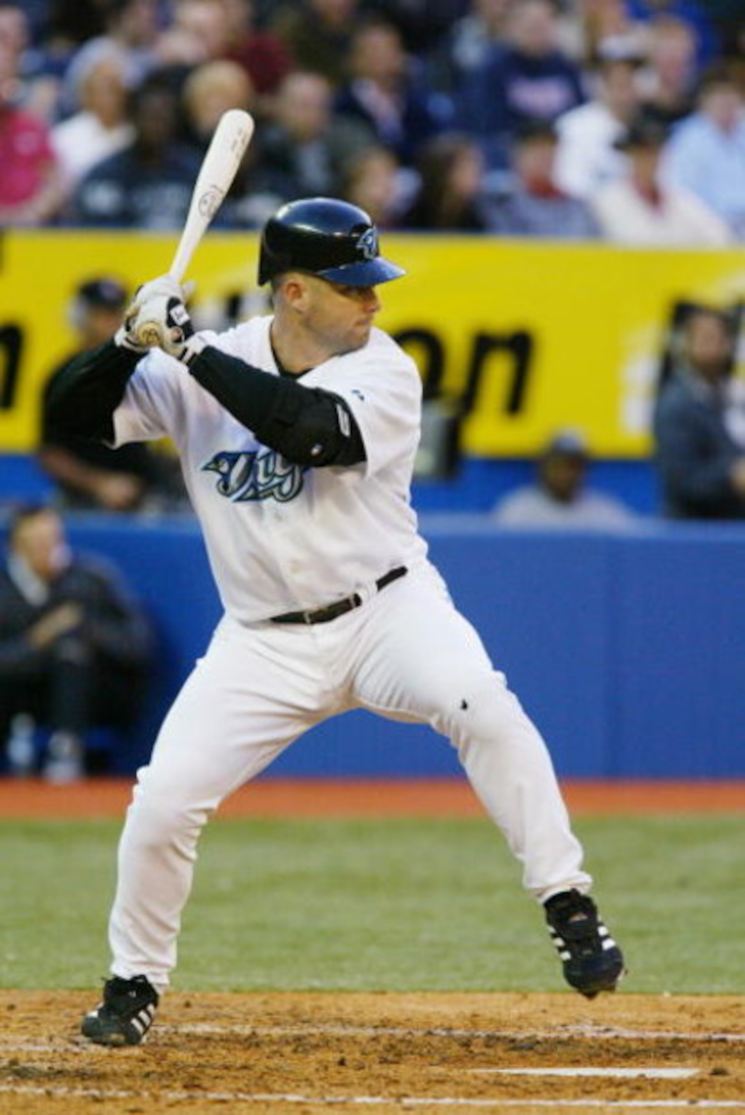 TORONTO - MAY 20:  Shea Hillenbrand #29 of the Toronto Blue Jays bats against the Washington Nationals during the Interleague game at Rogers Centre on May 20, 2005 in Toronto, Ontario, Canada. The Blue Jays beat the Nationals 6-1.  (Photo by Dave Sandford