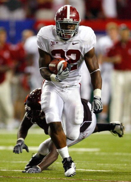 ATLANTA - SEPTEMBER 05:  Running back Mark Ingram #22 of the Alabama Crimson Tide rushes upfield against the Virginia Tech Hokies during the Chick-fil-A Kickoff Game at Georgia Dome on September 5, 2009 in Atlanta, Georgia.  (Photo by Kevin C. Cox/Getty I