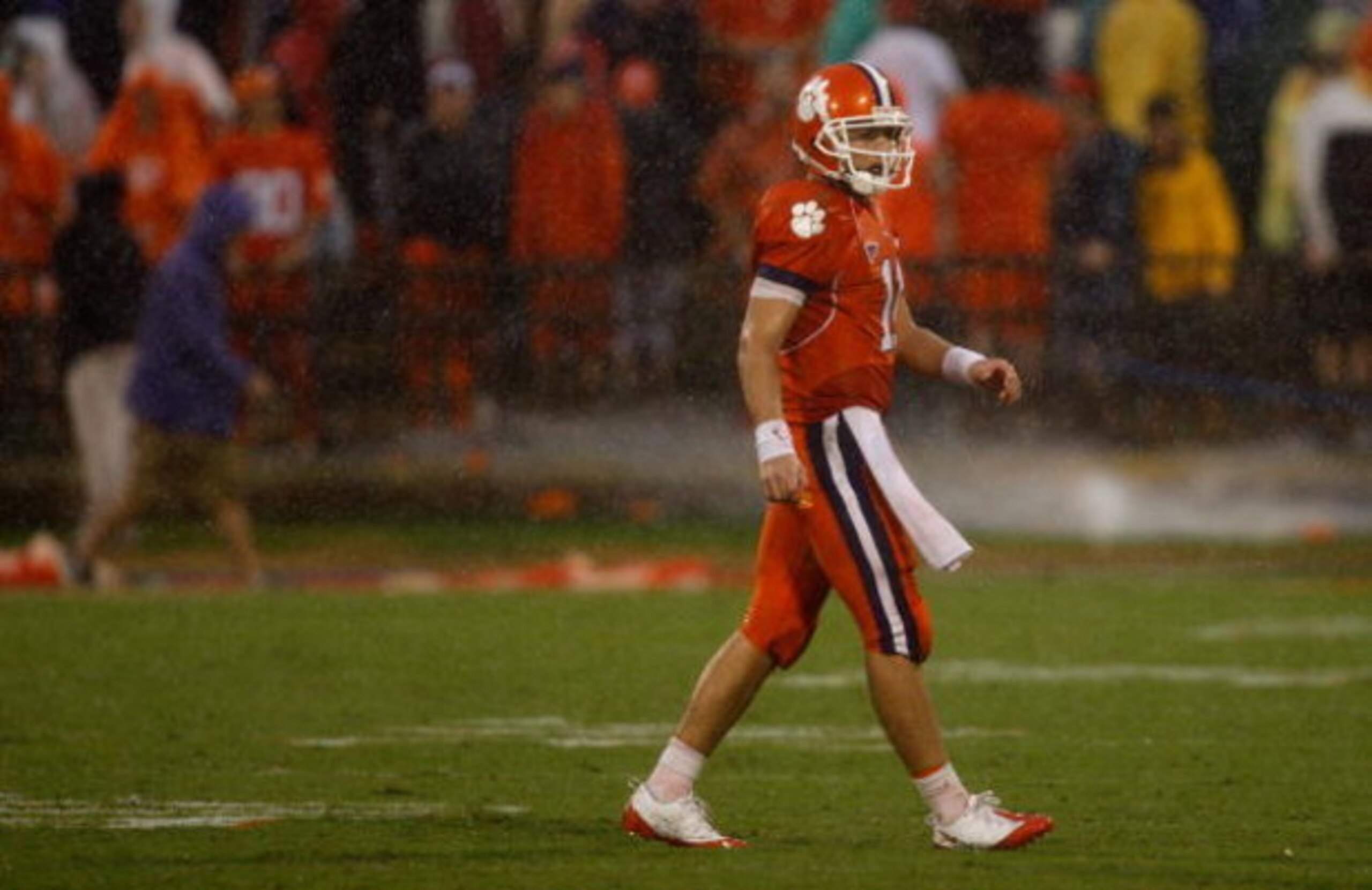 CLEMSON, SC - SEPTEMBER 26:  Kyle Parker #11 of the Clemson Tigers walks off the field during their game against the TCU Horned Frogs at Memorial Stadium on September 26, 2009 in Clemson, South Carolina.  (Photo by Streeter Lecka/Getty Images)