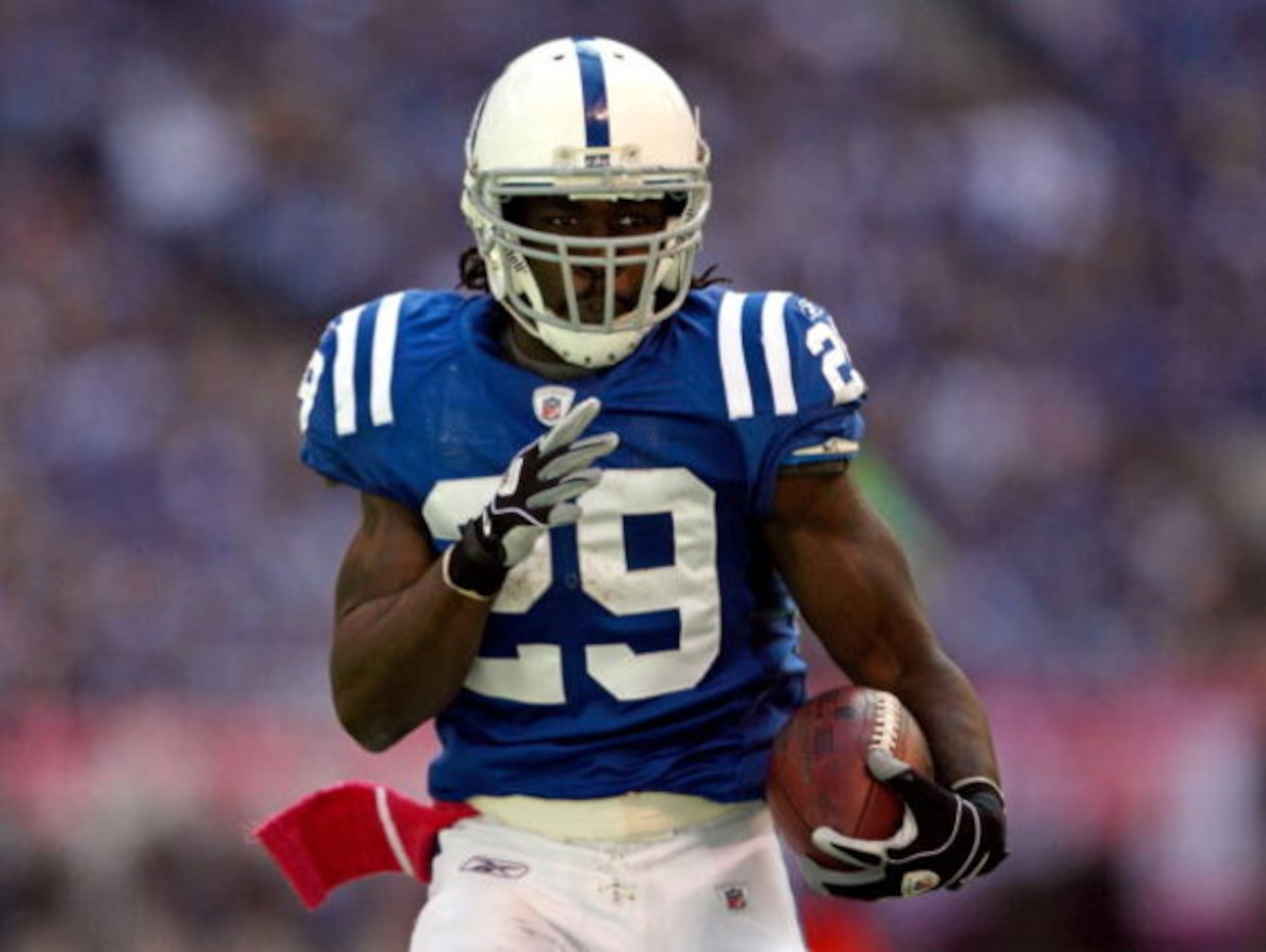 INDIANAPOLIS - OCTOBER 04:  Joseph Addai #29 of the Indianapolis Colts runs with the ball during the NFL game against the Seattle Seahawks at Lucas Oil Stadium on October 4, 2009 in Indianapolis, Indiana. The Colts won 34-17.  (Photo by Andy Lyons/Getty I