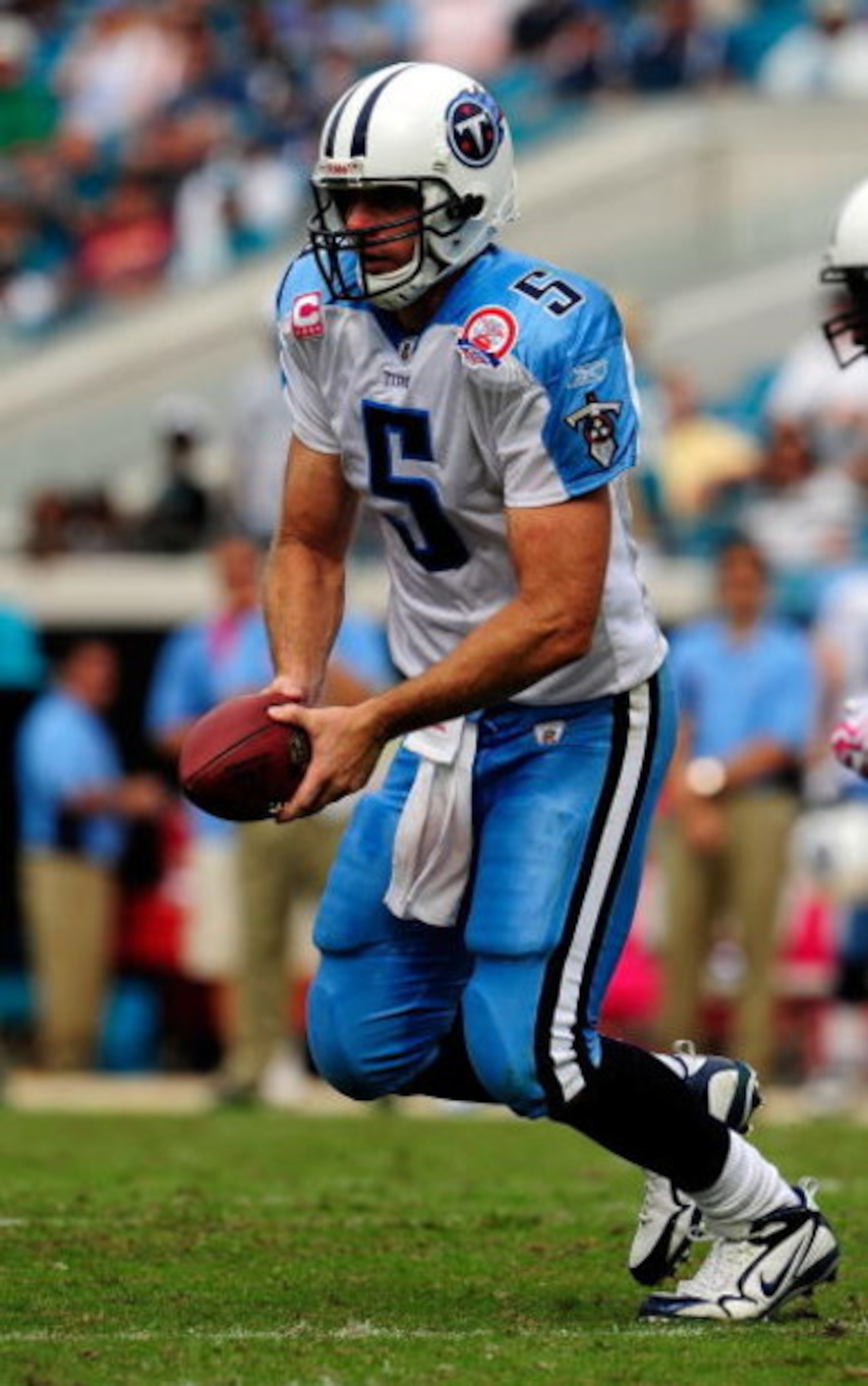 JACKSONVILLE, FL - OCTOBER 04:  David Garrard #9 of the Jacksonville Jaguars attempts a pass during the game against the Tennessee Titans at Jacksonville Municipal Stadium on October 4, 2009 in Jacksonville, Florida.  (Photo by Sam Greenwood/Getty Images)