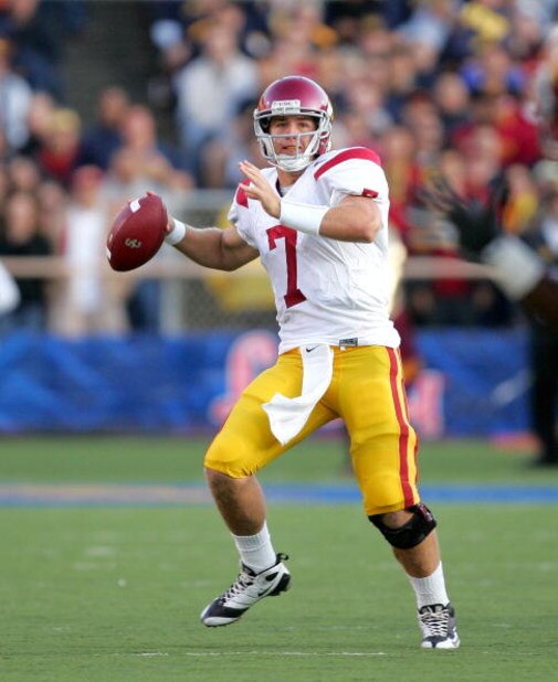 BERKELEY, CA - OCTOBER 03:  Matt Barkley #7 of the USC Trojans passes the ball during their game against the California Golden Bears at California Memorial Stadium on October 3, 2009 in Berkeley, California.  (Photo by Ezra Shaw/Getty Images)