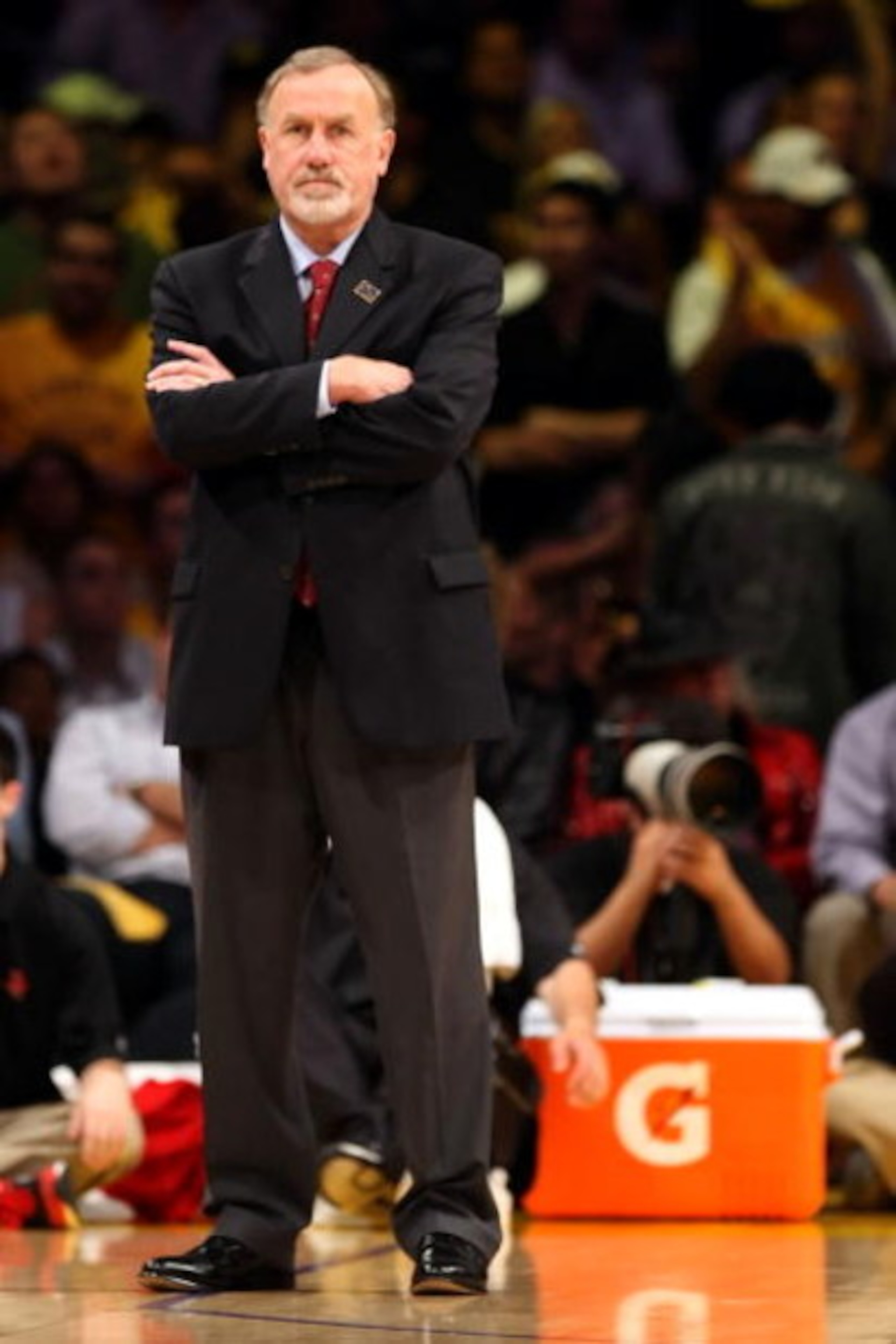 LOS ANGELES, CA - MAY 12: Head coach Rick Adelman of the Houston Rockets looks on from the sideline while taking on the Los Angeles Lakers in Game Five of the Western Conference Semifinals during the 2009 NBA Playoffs at Staples Center on May 12, 2009 in LOS ANGELES, CA - MAY 12: Head coach Rick Adelman of the Houston Rockets looks on from the sideline while taking on the Los Angeles Lakers in Game Five of the Western Conference Semifinals during the 2009 NBA Playoffs at Staples Center on May 12, 2009 in