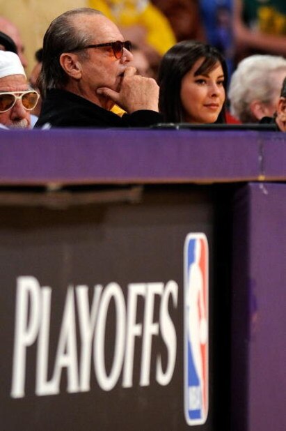 LOS ANGELES, CA - APRIL 27:  Actor Jack Nicholson looks on from his courtside seat during the Los Angeles Lakers against Utah Jazz in Game Five of the Western Conference Quarterfinals during the 2009 NBA Playoffs at Staples Center on April 27, 2009 in Los